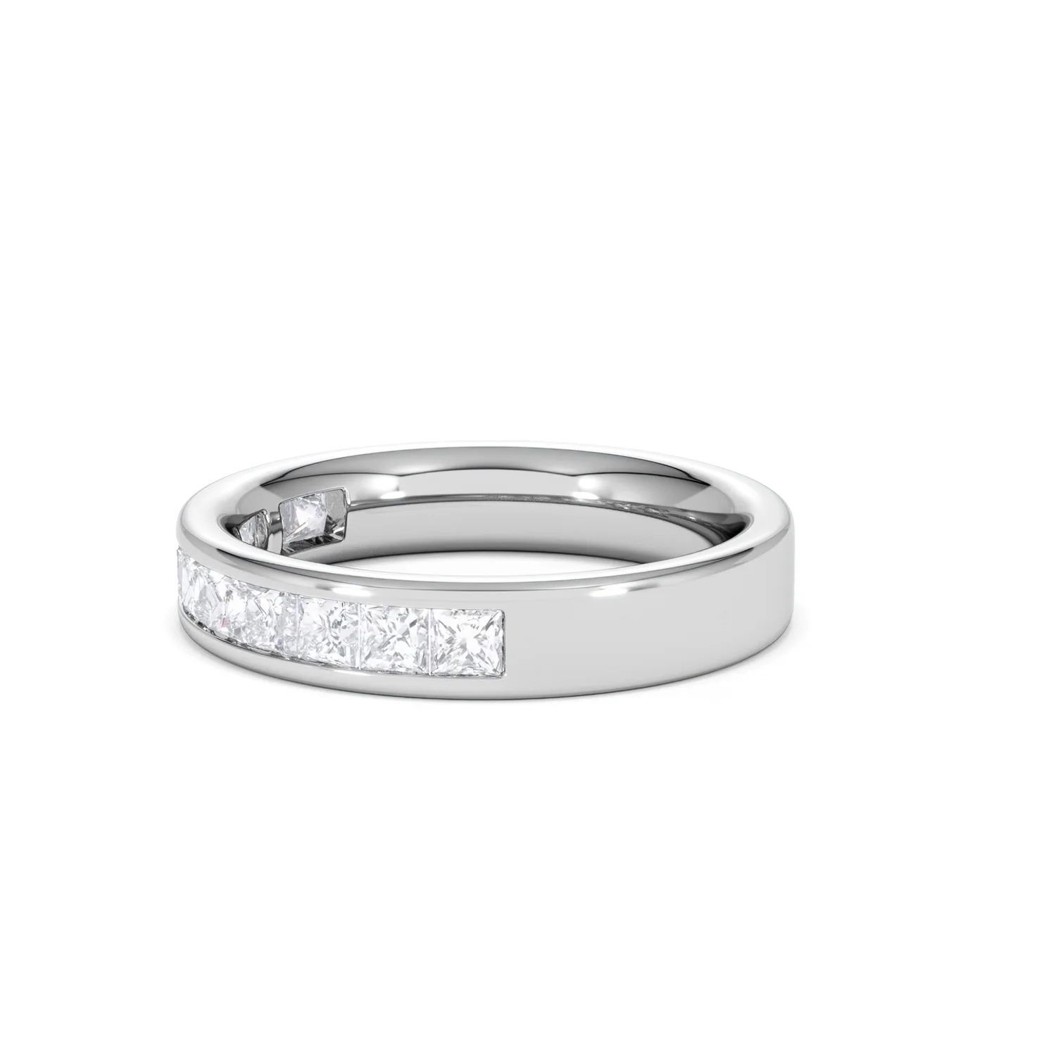 Eterna Lab Diamond Princess Cut Half Eternity Ring 1.00ct F/VS in 9K White Gold - Image 74