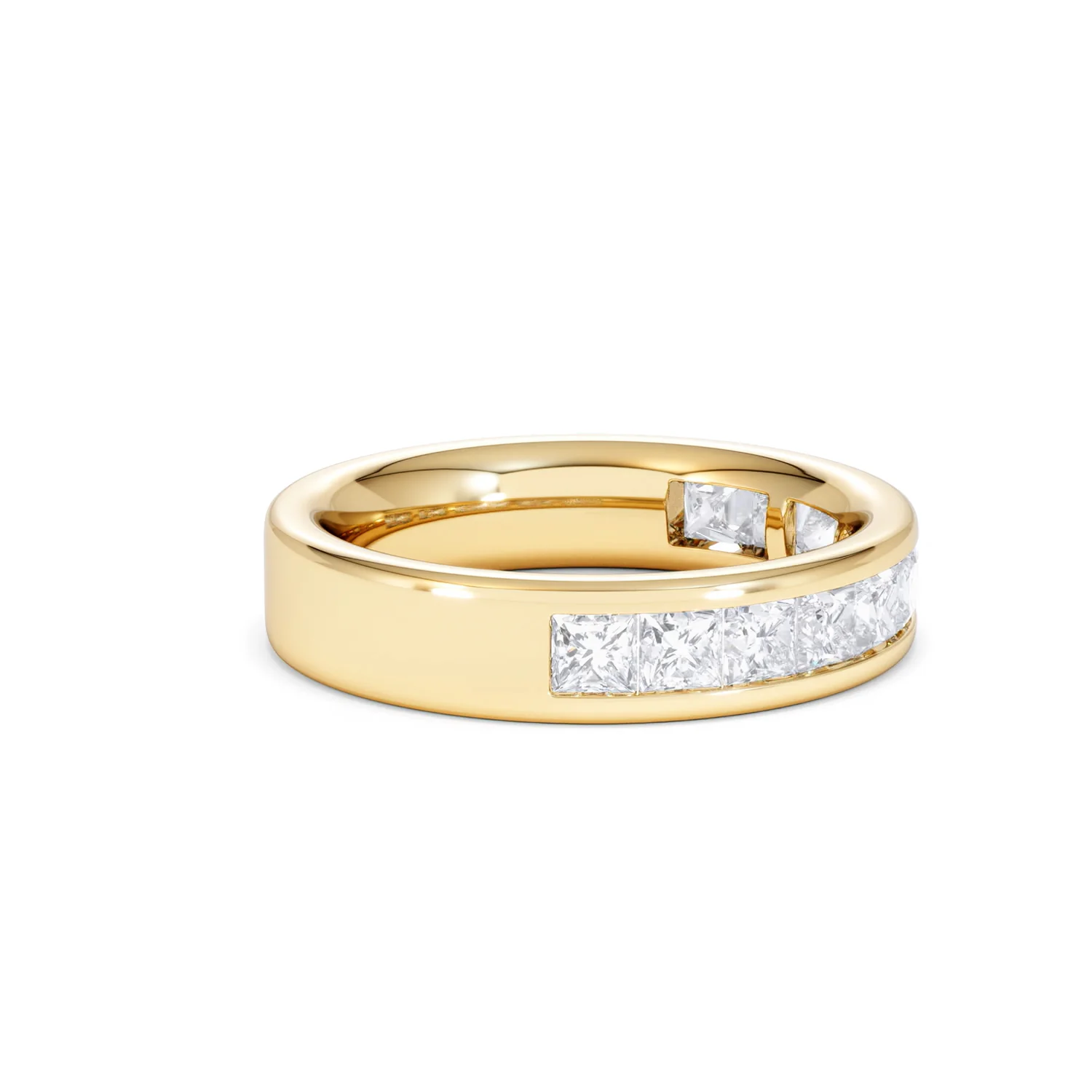 Eterna Lab Diamond Princess Cut Half Eternity Ring 1.50ct F/VS in 9K Gold - Image 27