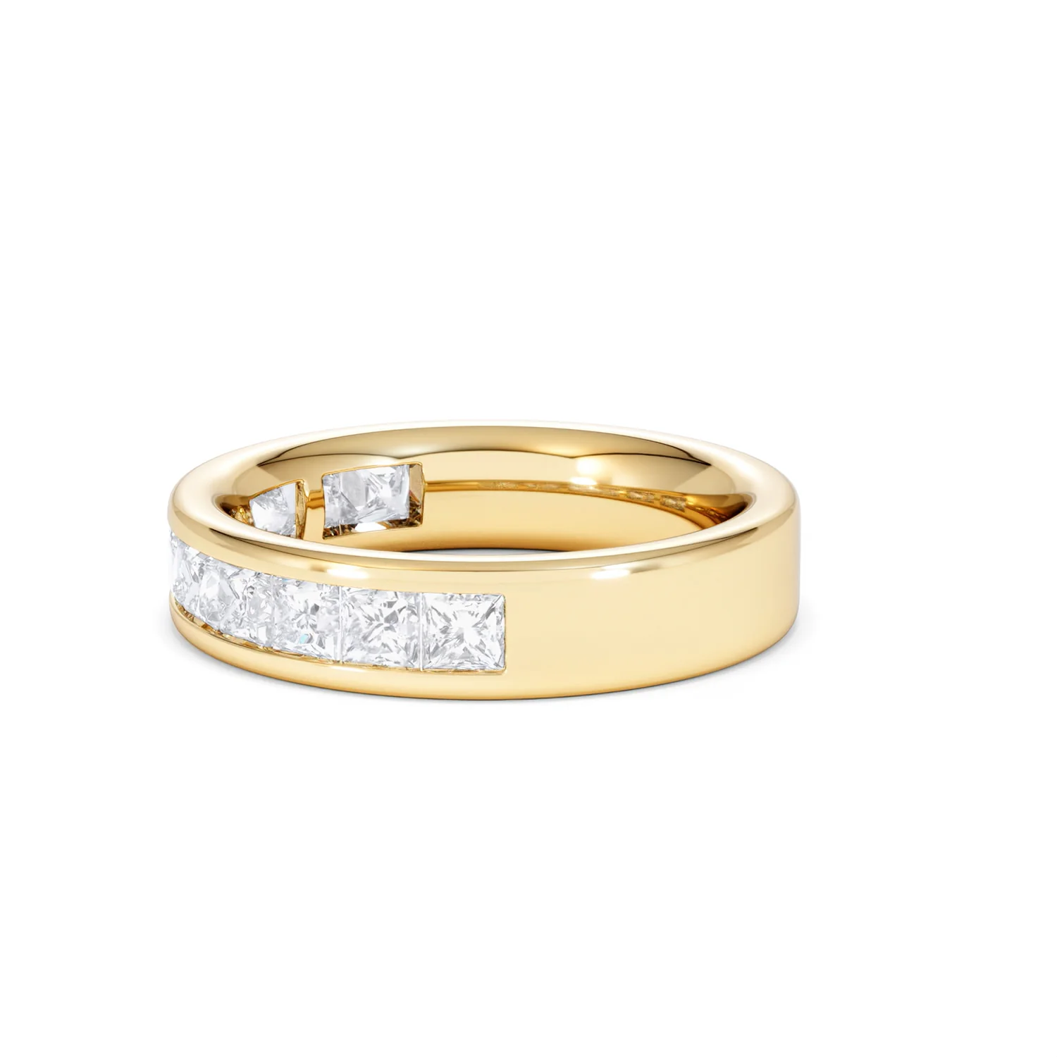 Eterna Lab Diamond Princess Cut Half Eternity Ring 1.50ct F/VS in 9K Gold - Image 72
