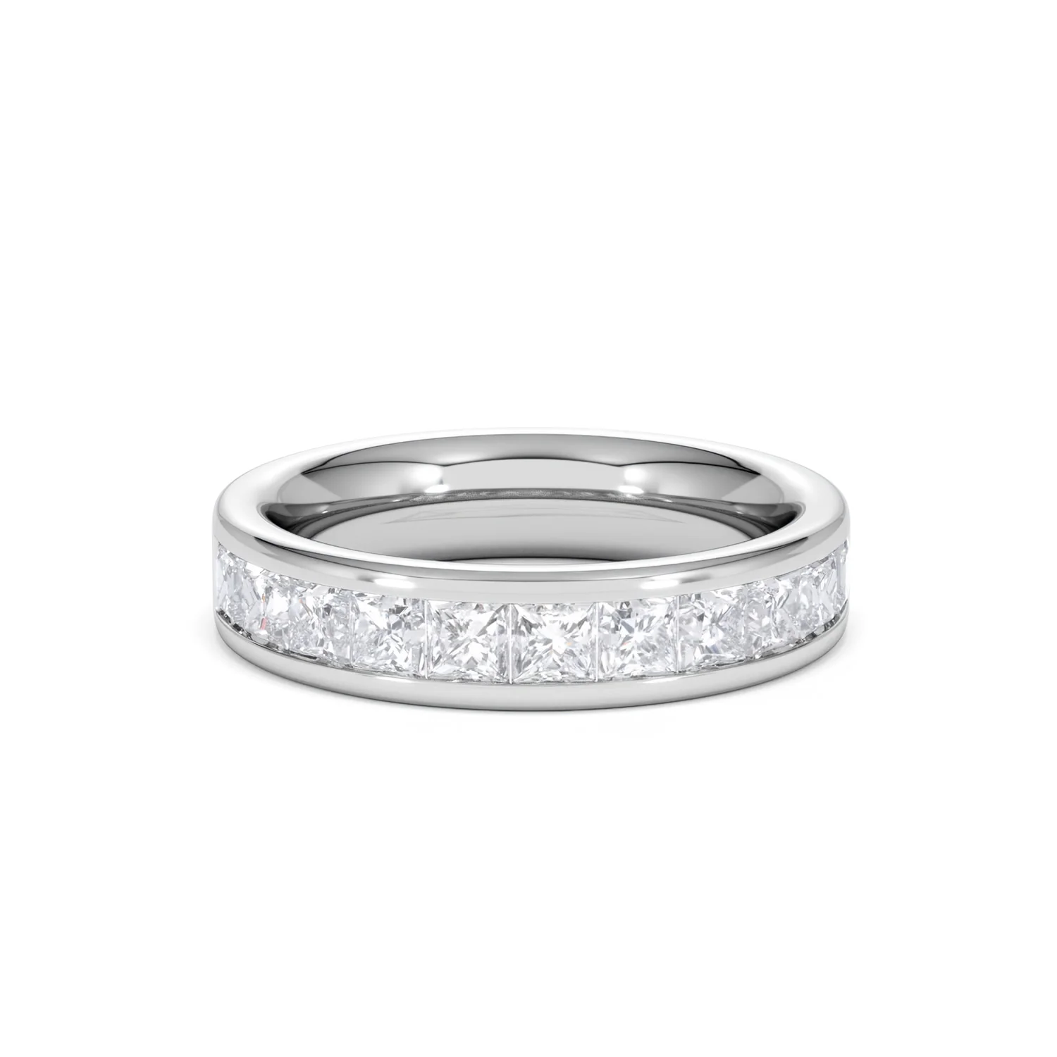 Eterna Lab Diamond Princess Cut Half Eternity Ring 1.50ct F/VS in 9K White Gold - Image 11