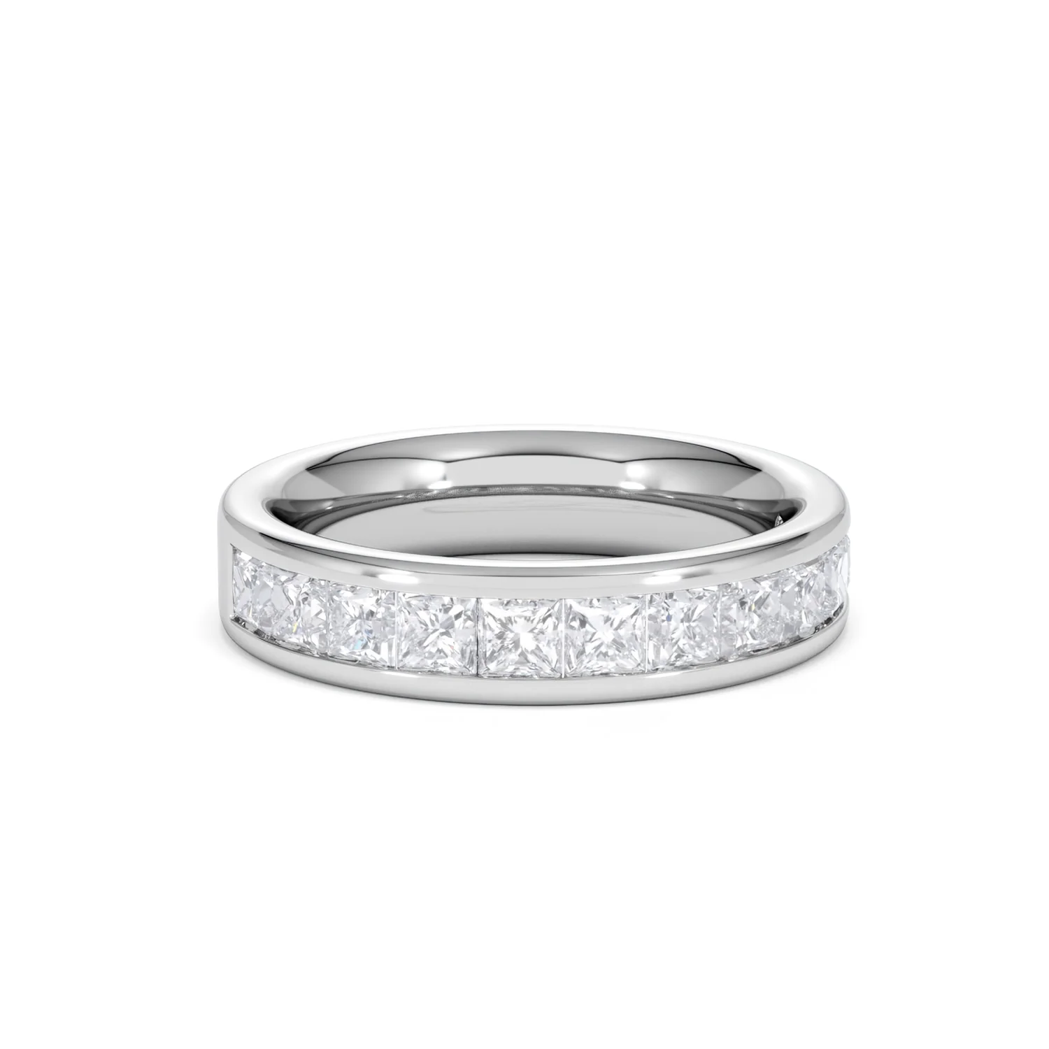 Eterna Lab Diamond Princess Cut Half Eternity Ring 1.50ct F/VS in 9K White Gold - Image 13