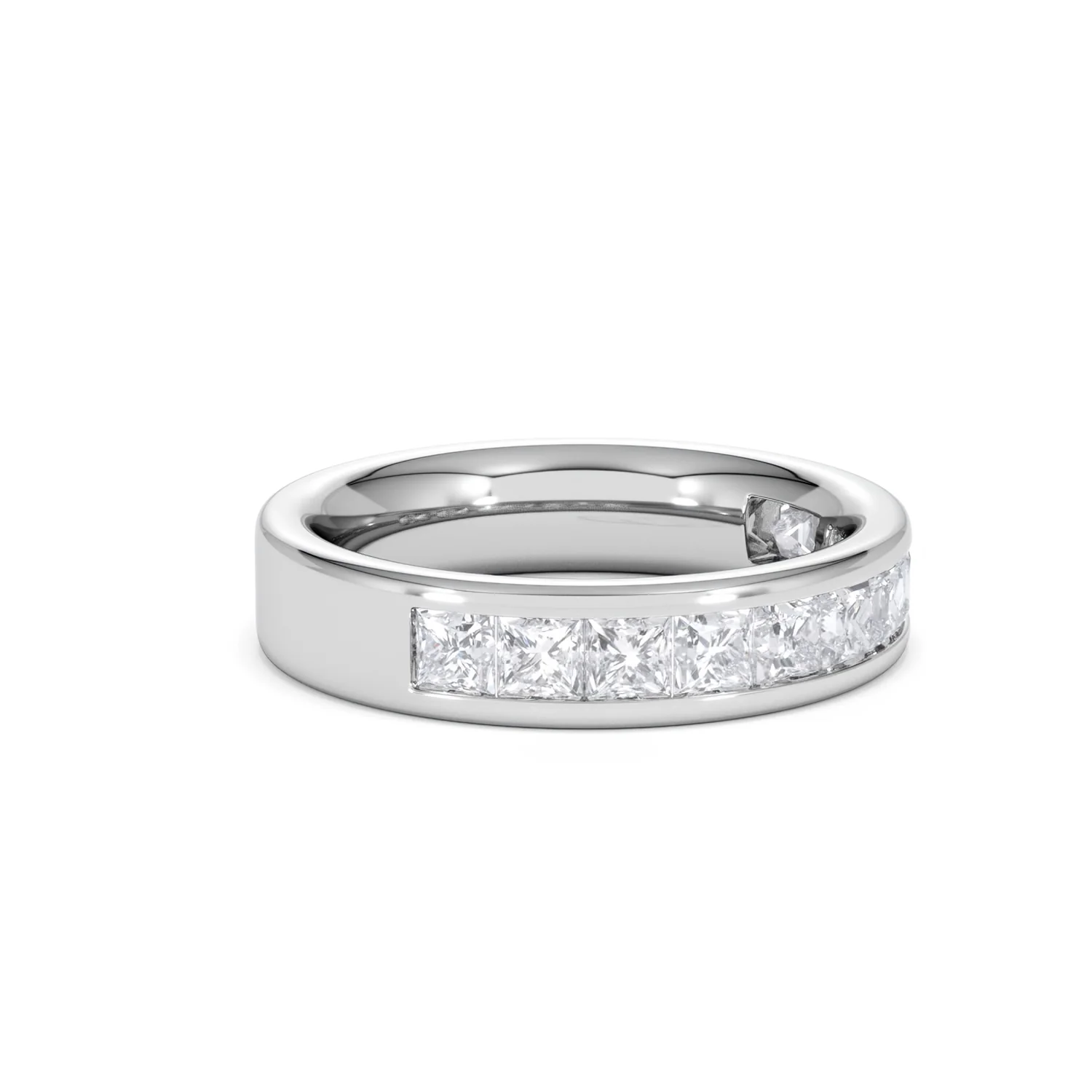 Eterna Lab Diamond Princess Cut Half Eternity Ring 1.50ct F/VS in 9K White Gold - Image 22