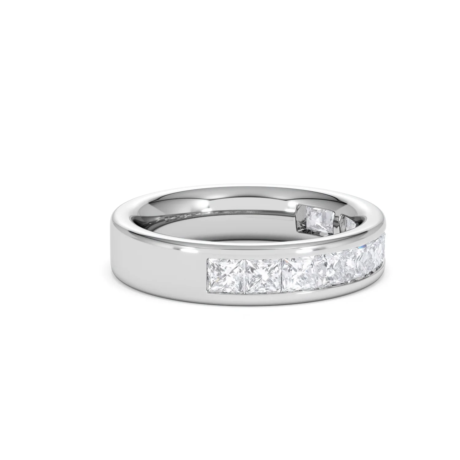 Eterna Lab Diamond Princess Cut Half Eternity Ring 1.50ct F/VS in 9K White Gold - Image 25