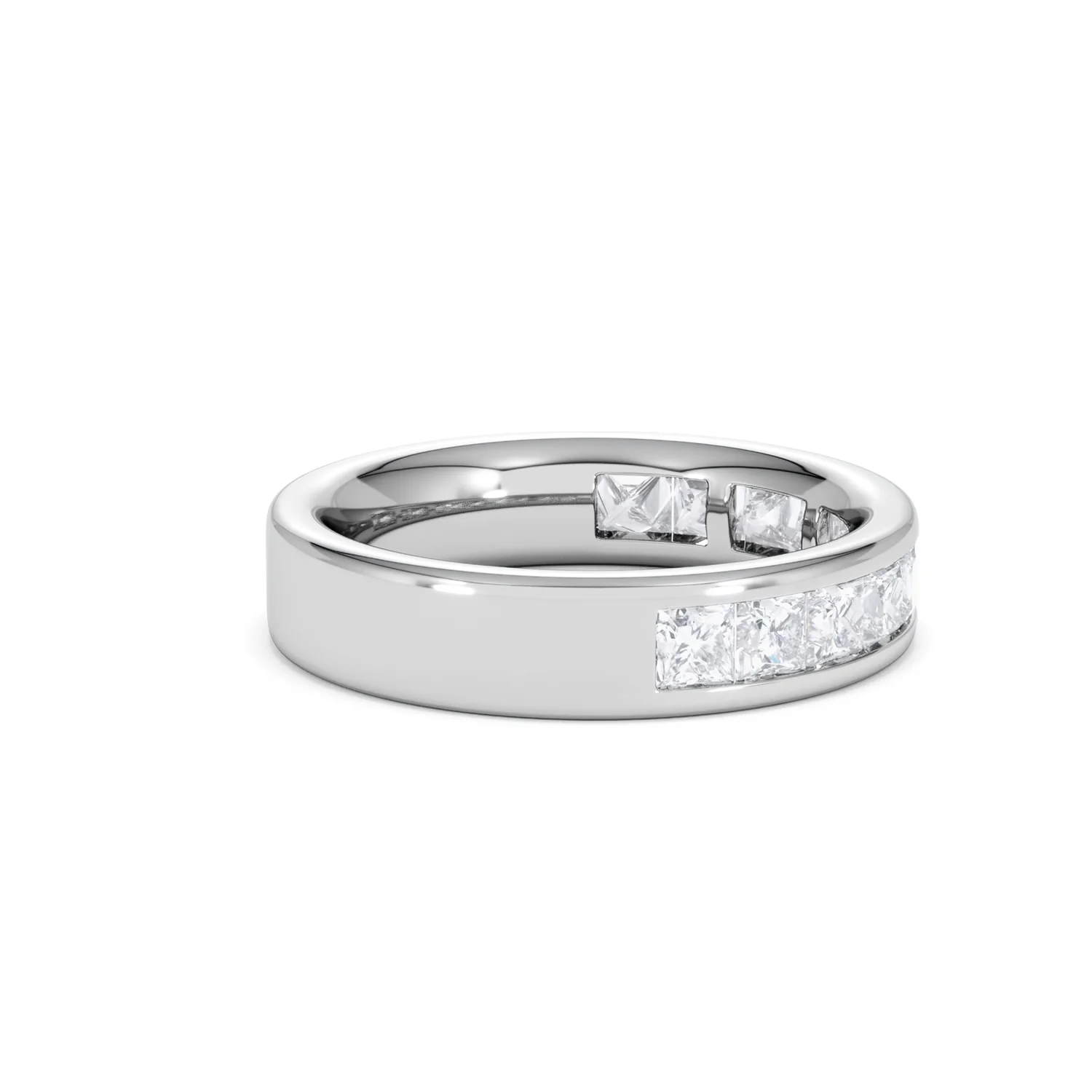 Eterna Lab Diamond Princess Cut Half Eternity Ring 1.50ct F/VS in 9K White Gold - Image 31