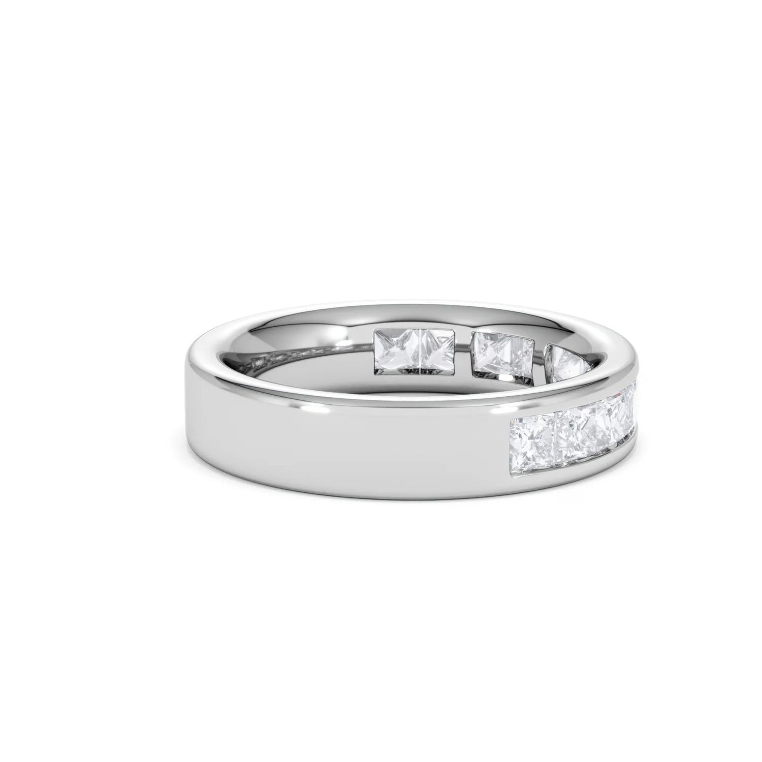 Eterna Lab Diamond Princess Cut Half Eternity Ring 1.50ct F/VS in 9K White Gold - Image 34