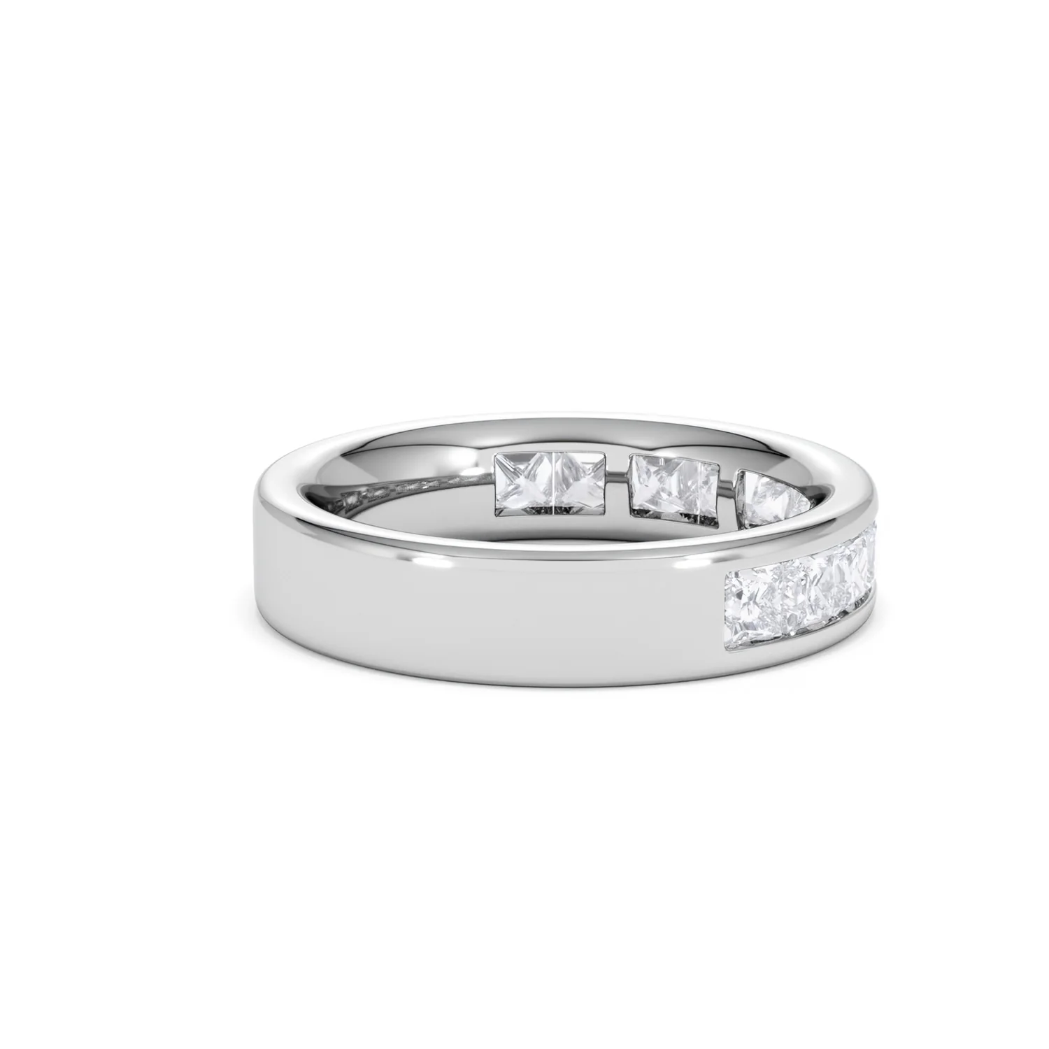 Eterna Lab Diamond Princess Cut Half Eternity Ring 1.50ct F/VS in 9K White Gold - Image 35