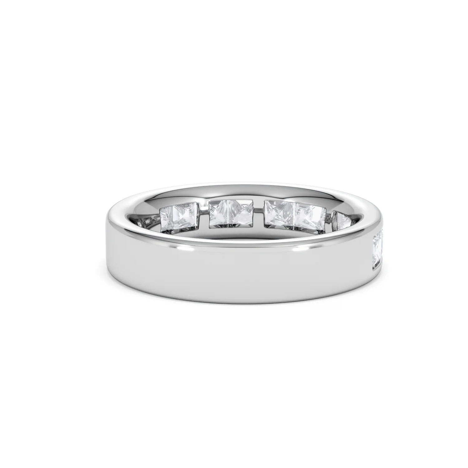 Eterna Lab Diamond Princess Cut Half Eternity Ring 1.50ct F/VS in 9K White Gold - Image 43