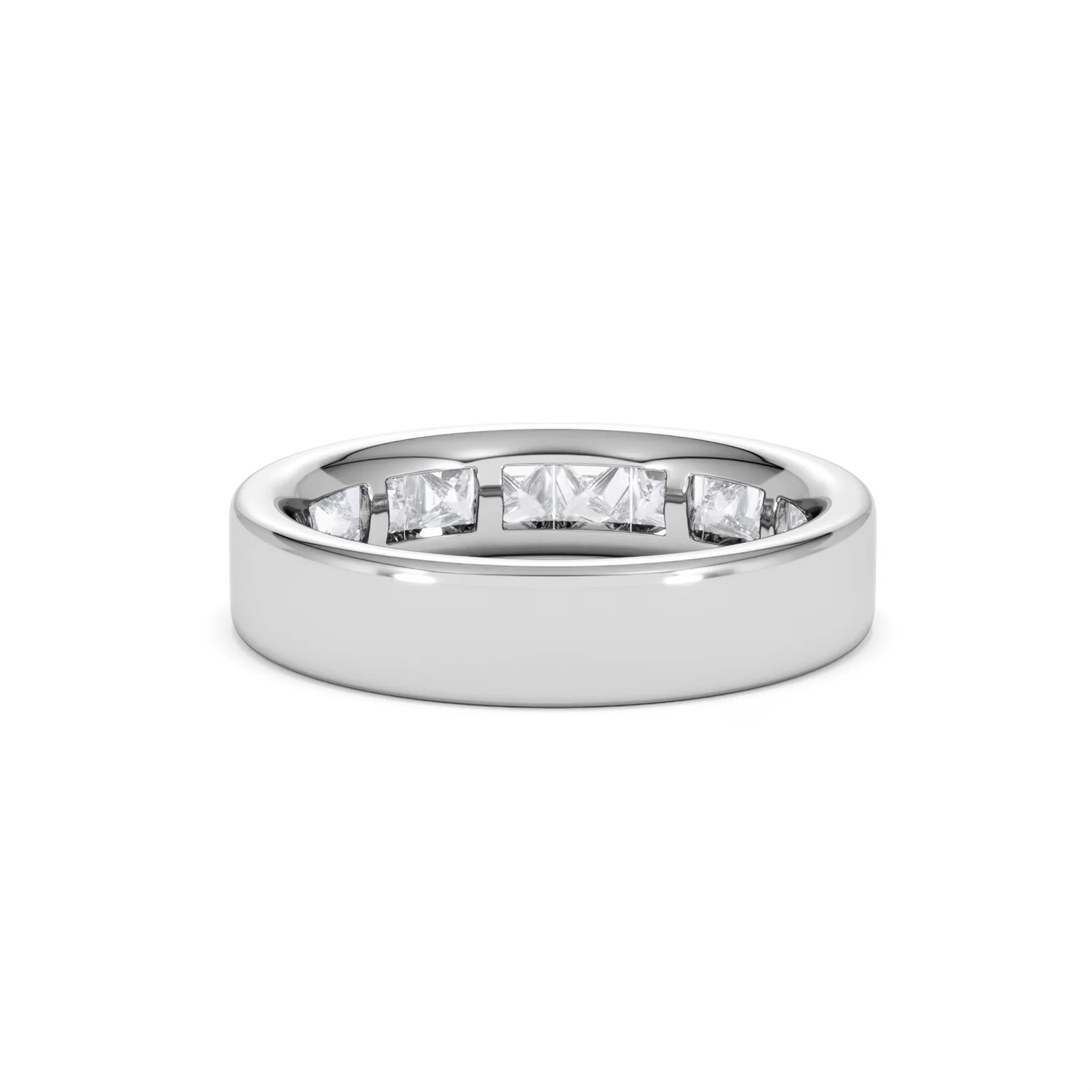 Eterna Lab Diamond Princess Cut Half Eternity Ring 1.50ct F/VS in 9K White Gold - Image 48