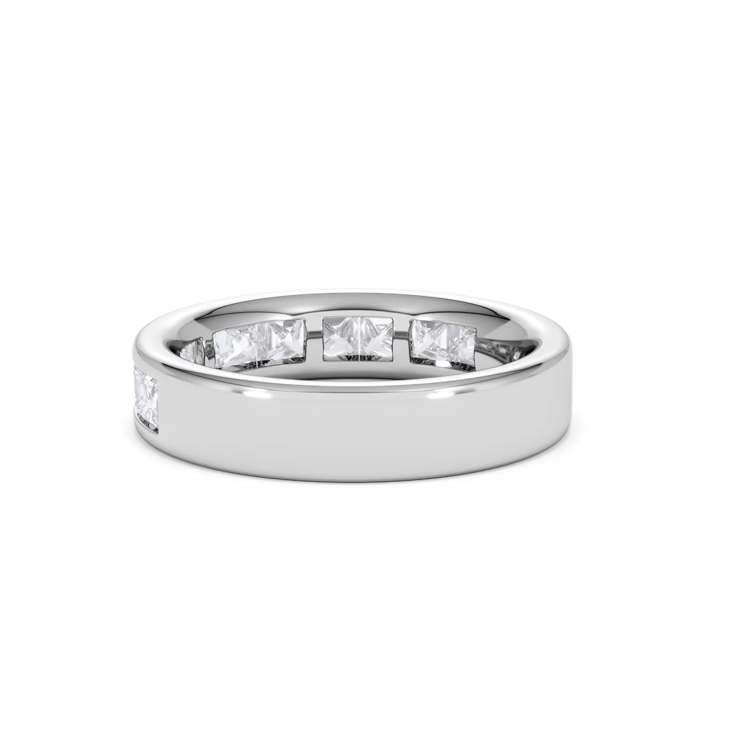 Eterna Lab Diamond Princess Cut Half Eternity Ring 1.50ct F/VS in 9K White Gold - Image 58