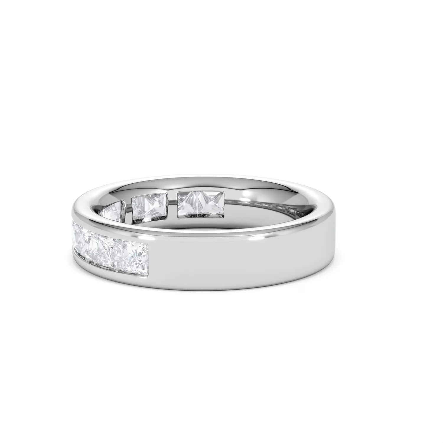 Eterna Lab Diamond Princess Cut Half Eternity Ring 1.50ct F/VS in 9K White Gold - Image 66