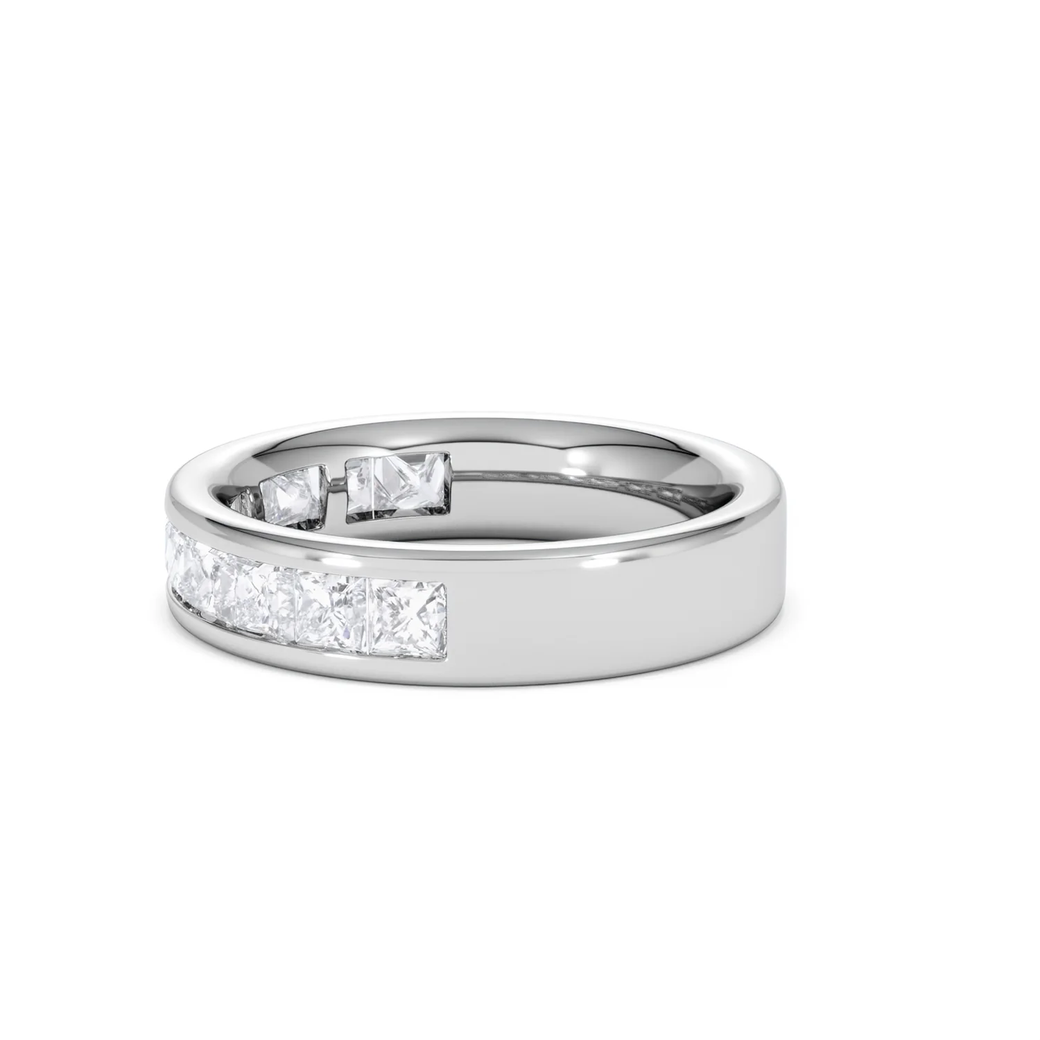 Eterna Lab Diamond Princess Cut Half Eternity Ring 1.50ct F/VS in 9K White Gold - Image 70