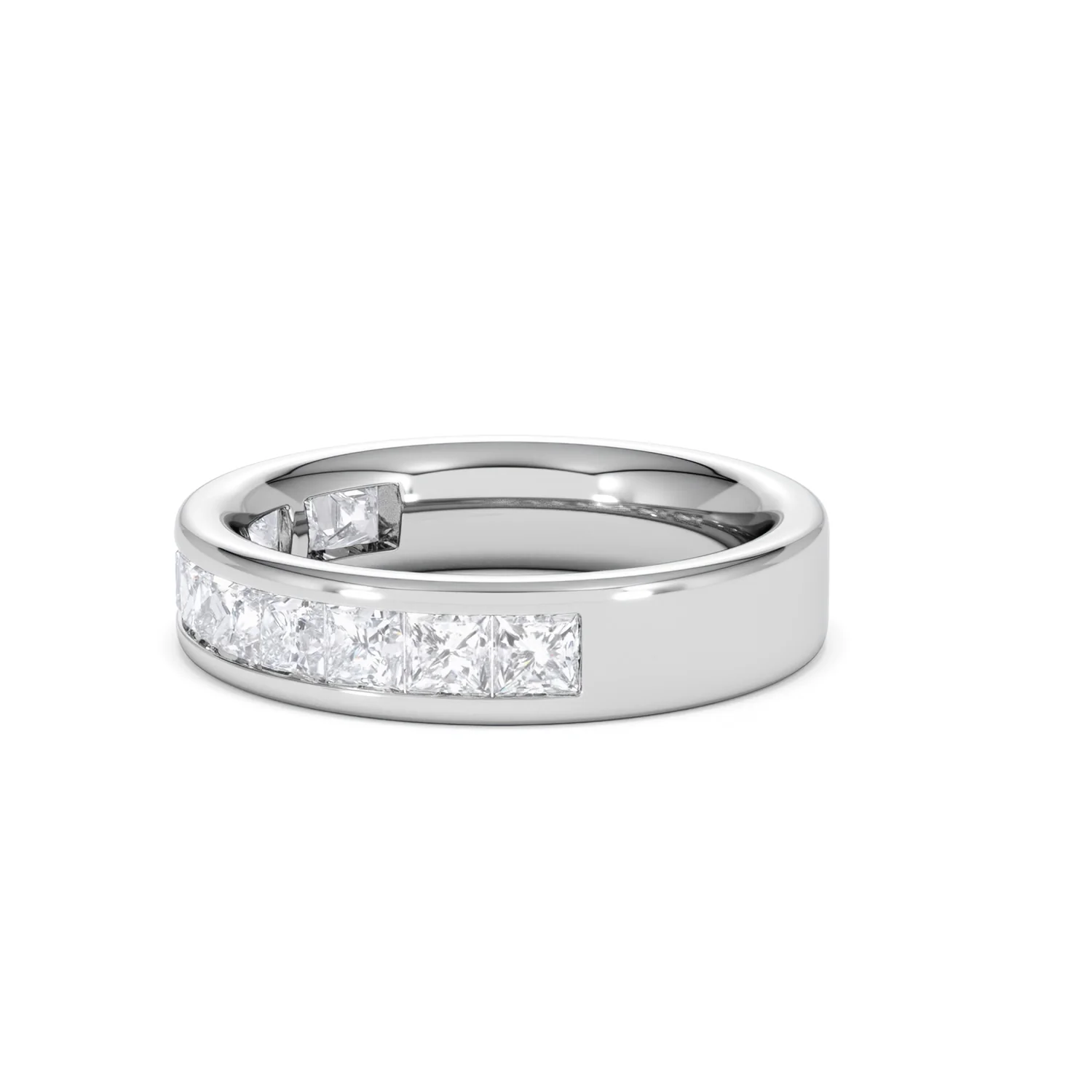 Eterna Lab Diamond Princess Cut Half Eternity Ring 1.50ct F/VS in 9K White Gold - Image 74