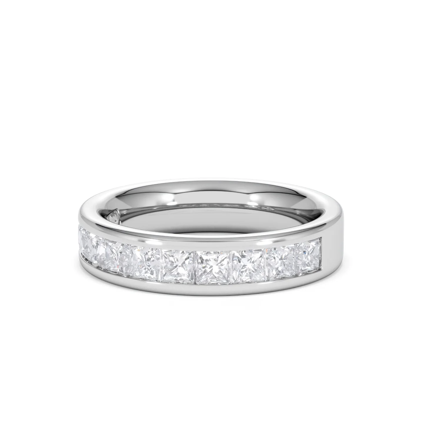 Eterna Lab Diamond Princess Cut Half Eternity Ring 1.50ct F/VS in 9K White Gold - Image 83