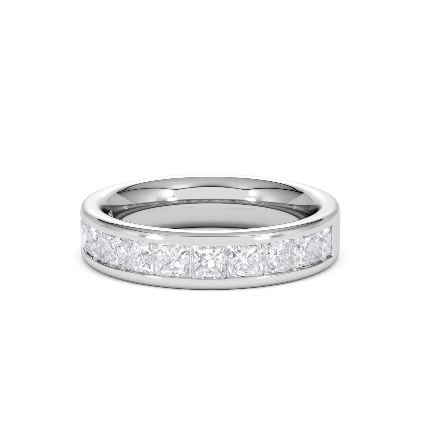 Eterna Lab Diamond Princess Cut Half Eternity Ring 1.50ct F/VS in 9K White Gold - Image 86