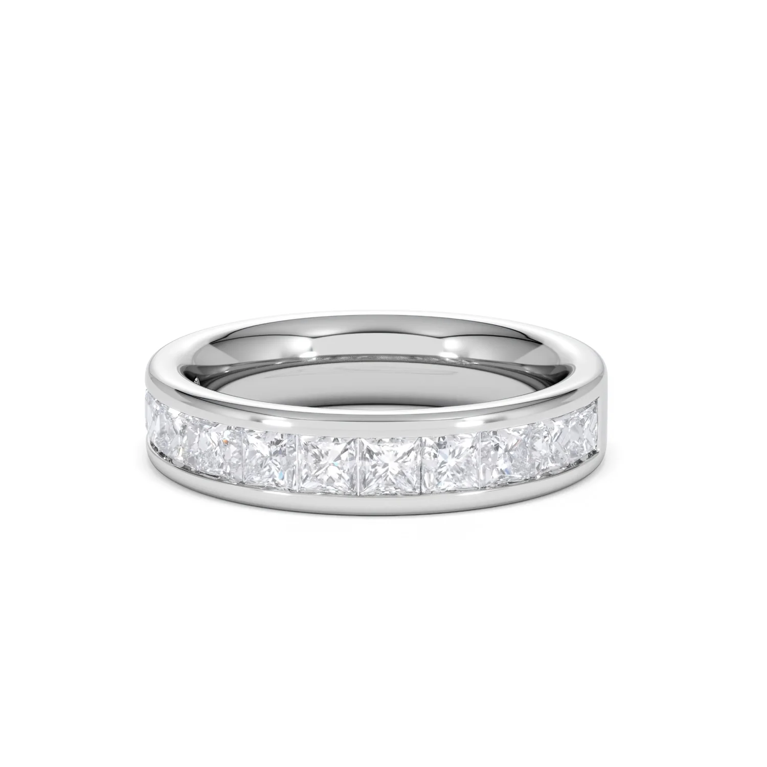 Eterna Lab Diamond Princess Cut Half Eternity Ring 1.50ct F/VS in 9K White Gold - Image 87