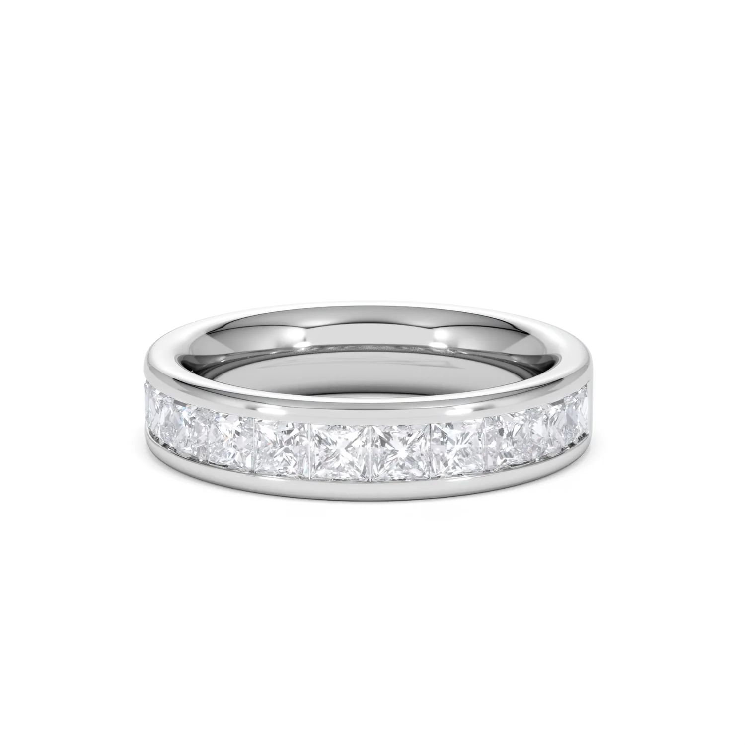 Eterna Lab Diamond Princess Cut Half Eternity Ring 1.50ct F/VS in 9K White Gold - Image 88