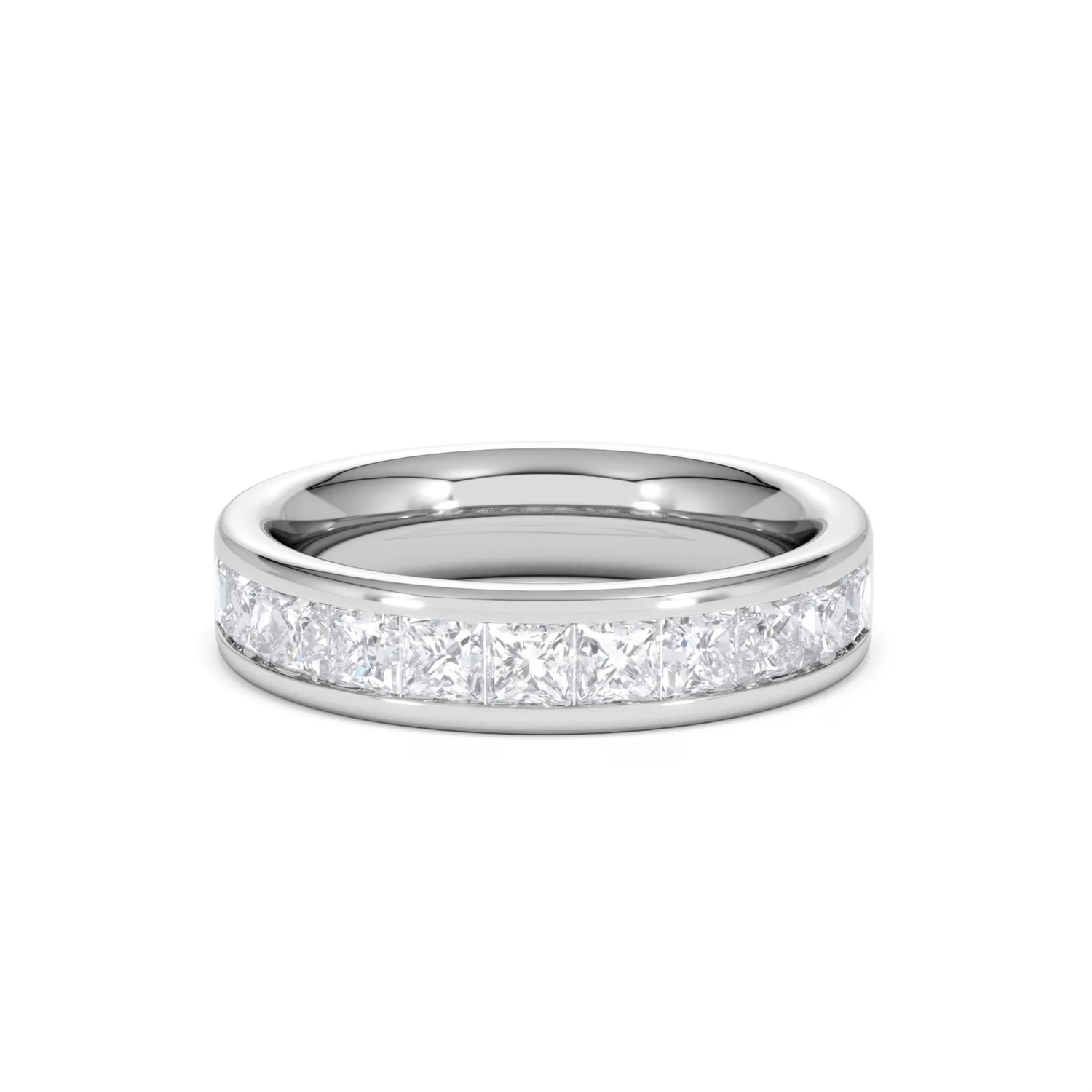 Eterna Lab Diamond Princess Cut Half Eternity Ring 1.50ct F/VS in 9K White Gold - Image 89