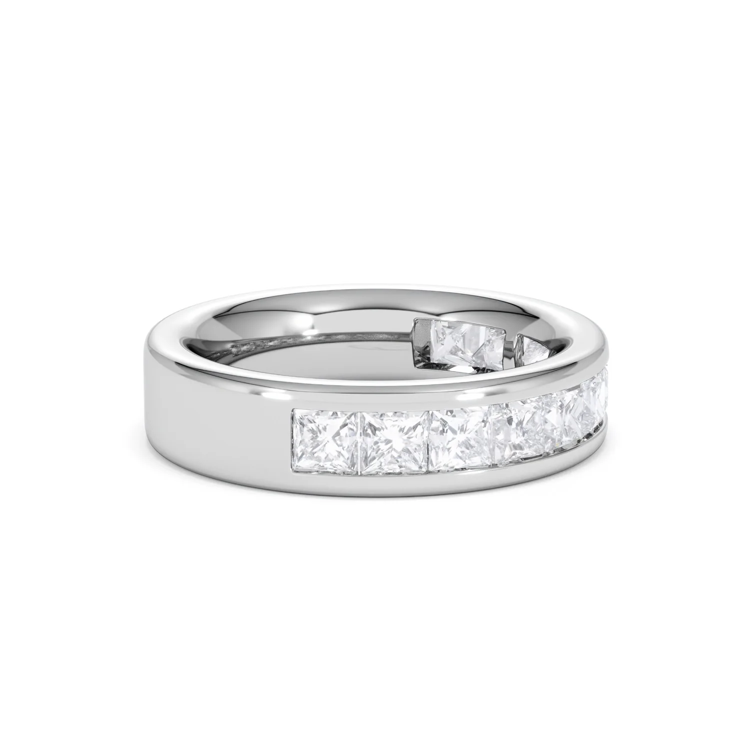 Eterna Lab Diamond Princess Cut Half Eternity Ring 2.00ct F/VS in 9K White Gold - Image 27