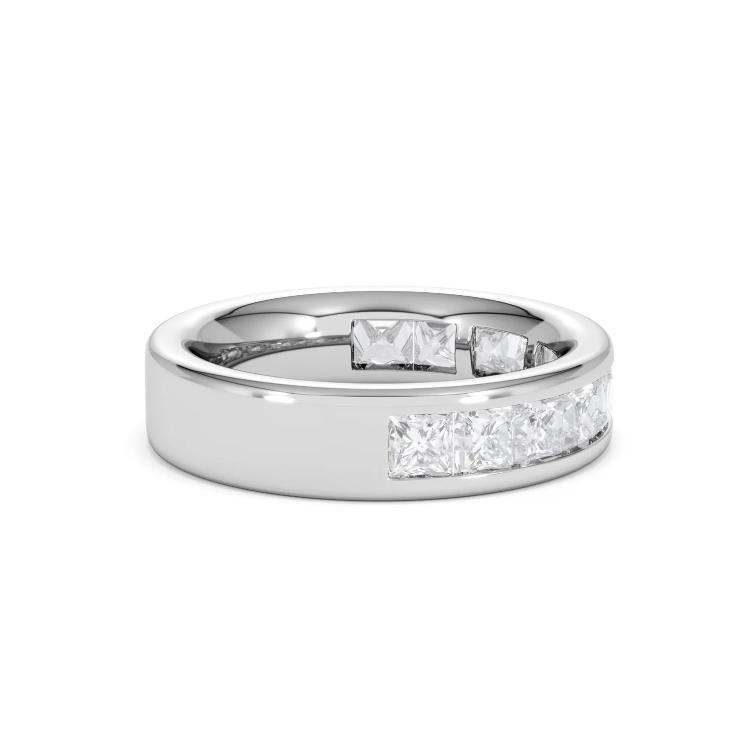 Eterna Lab Diamond Princess Cut Half Eternity Ring 2.00ct F/VS in 9K White Gold - Image 32