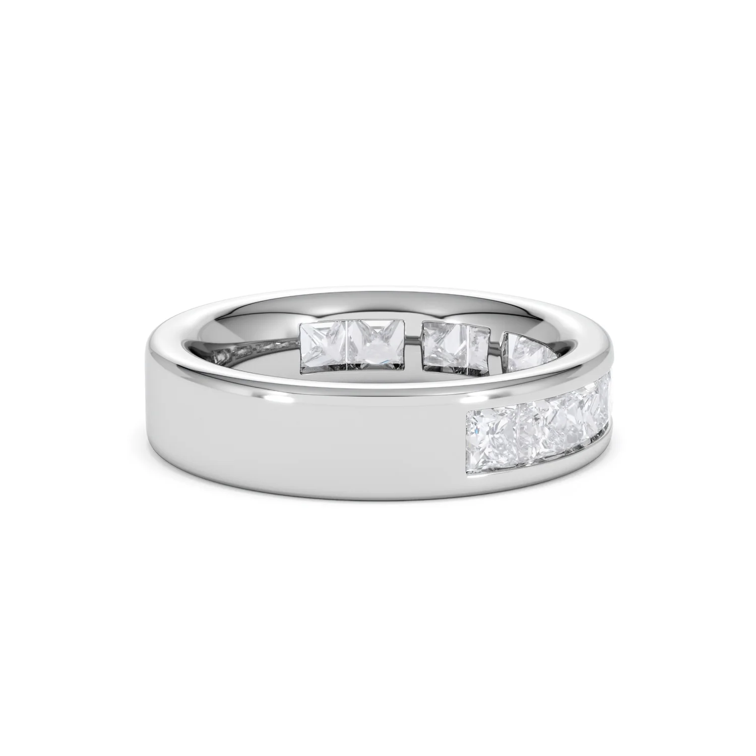 Eterna Lab Diamond Princess Cut Half Eternity Ring 2.00ct F/VS in 9K White Gold - Image 36