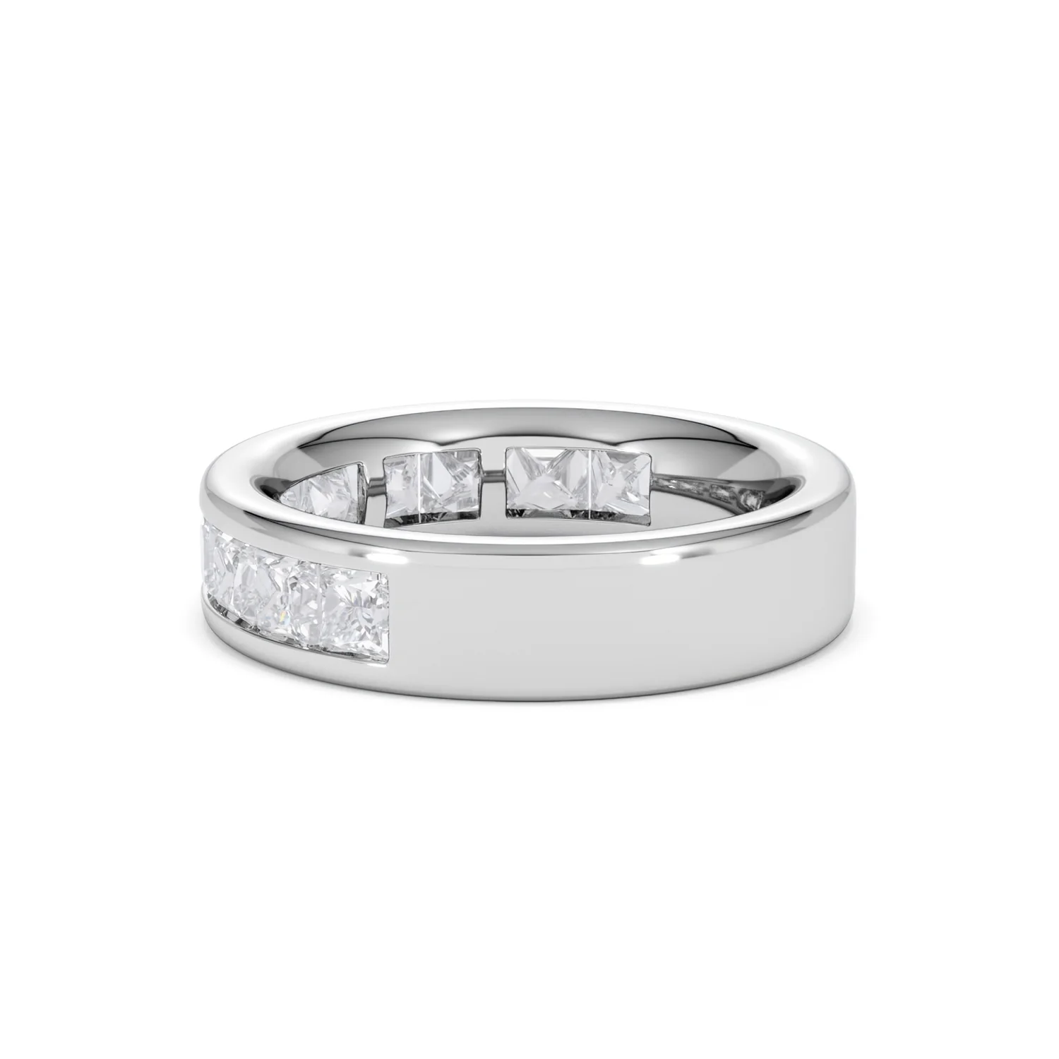 Eterna Lab Diamond Princess Cut Half Eternity Ring 2.00ct F/VS in 9K White Gold - Image 65