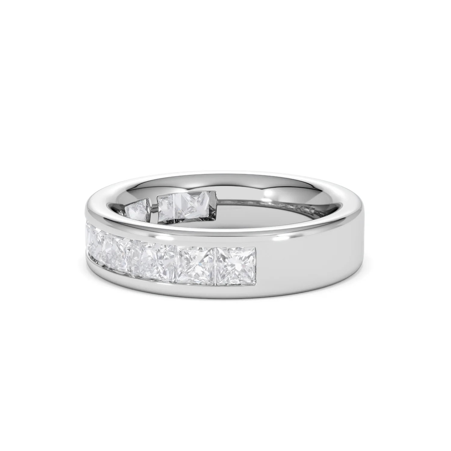 Eterna Lab Diamond Princess Cut Half Eternity Ring 2.00ct F/VS in 9K White Gold - Image 73