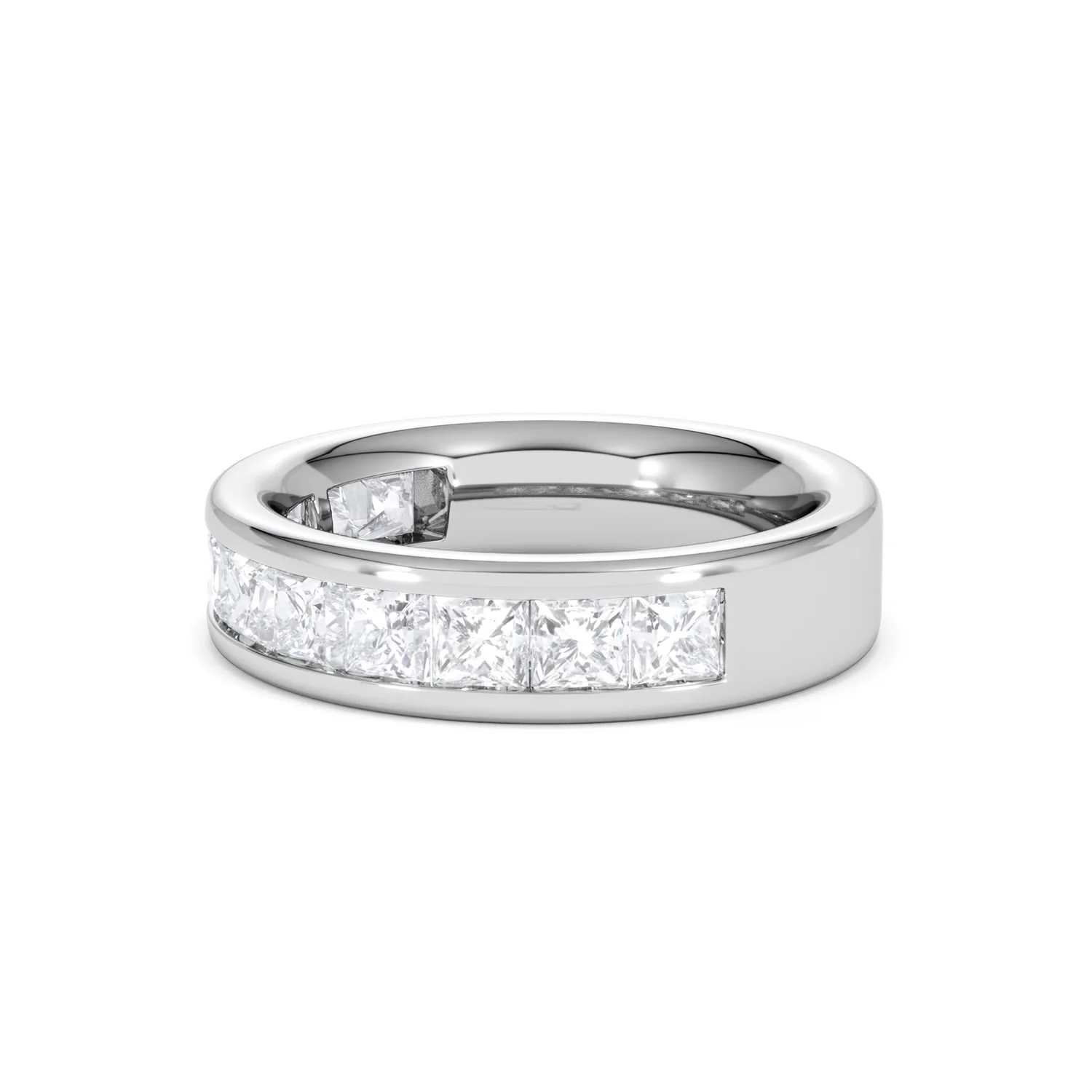 Eterna Lab Diamond Princess Cut Half Eternity Ring 2.00ct F/VS in 9K White Gold - Image 77