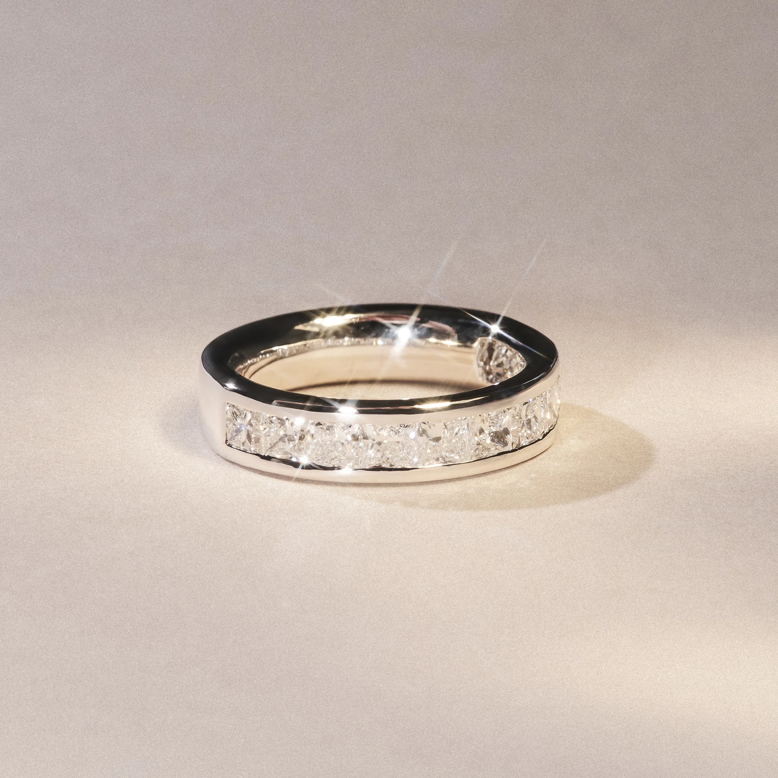 Eterna Lab Diamond Princess Cut Half Eternity Ring 2.00ct F/VS in 9K White Gold - Image 8