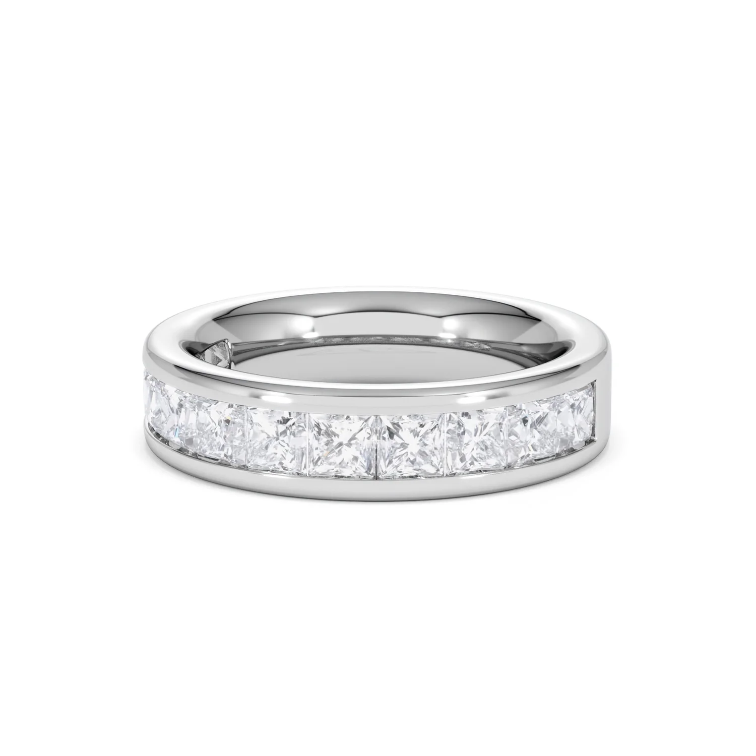 Eterna Lab Diamond Princess Cut Half Eternity Ring 2.00ct F/VS in 9K White Gold - Image 85