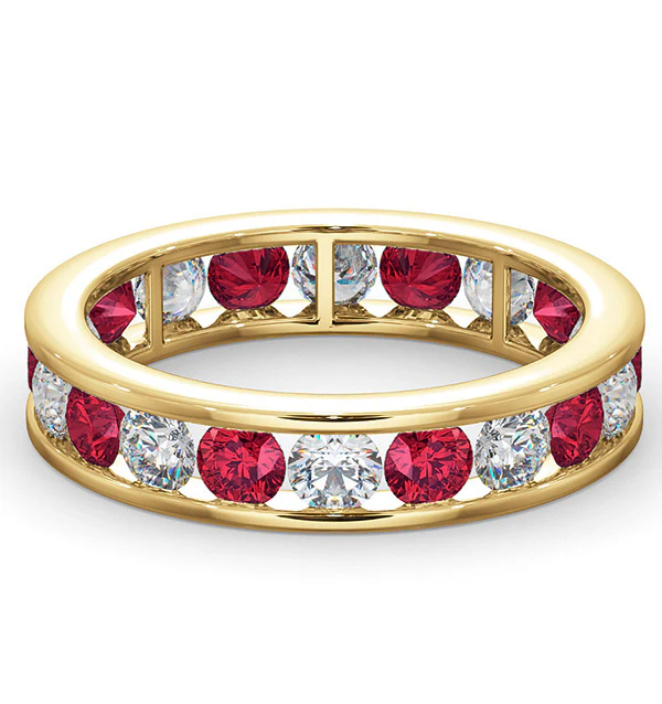 ETERNITY RING RAE DIAMONDS G/VS AND RUBY 1.80CT - 18K GOLD - Image 3