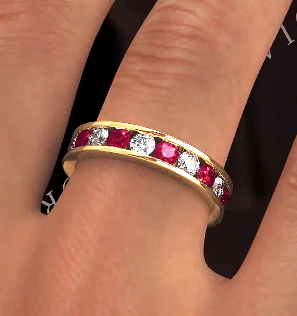 ETERNITY RING RAE DIAMONDS G/VS AND RUBY 1.80CT - 18K GOLD - Image 4