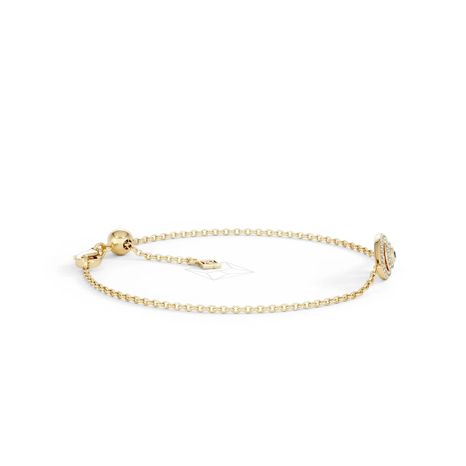 Evil Eye 0.21ct Sapphire Lab Diamond Adjustable Bracelet in 18K Gold Vermeil - Image 27