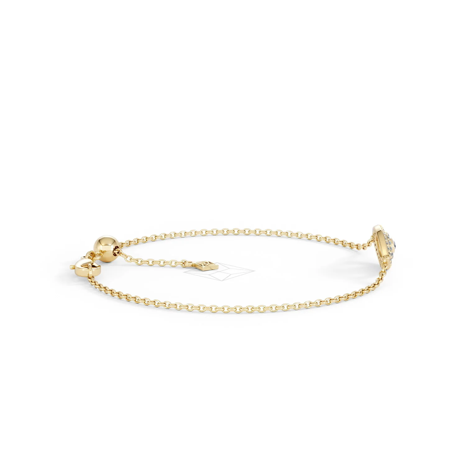 Evil Eye 0.21ct Sapphire Lab Diamond Adjustable Bracelet in 18K Gold Vermeil - Image 30