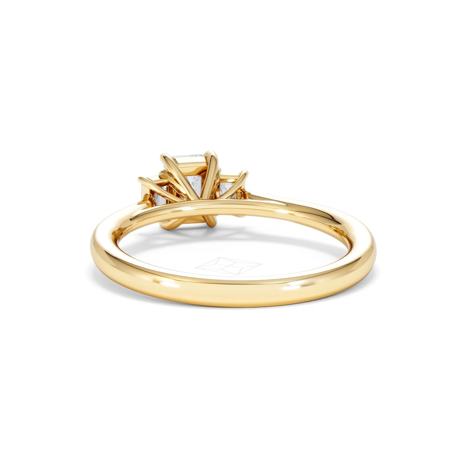 Evoke 3 Stone Emerald Cut Lab Diamond Ring 0.50ct in 18K Gold Vermeil - Image 52