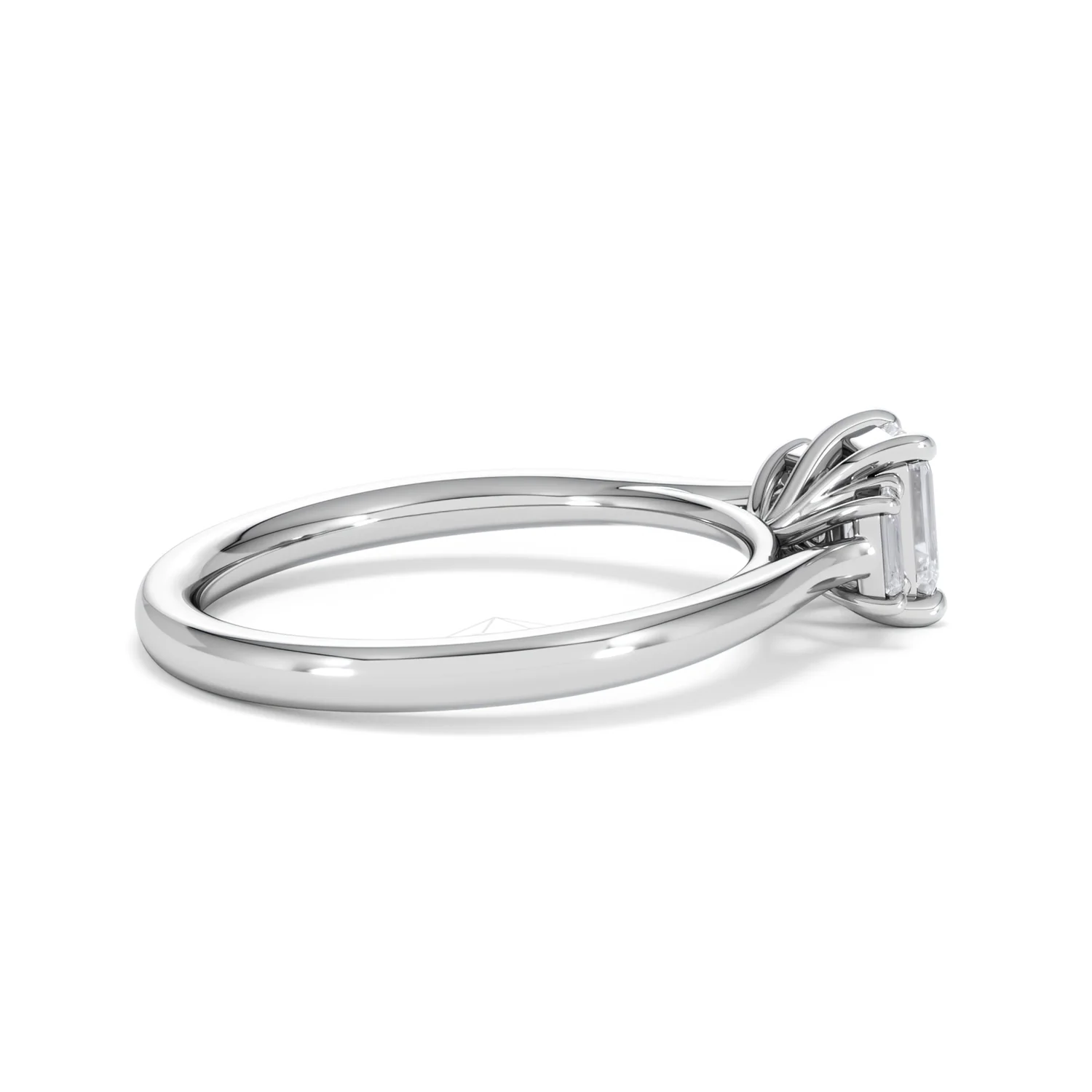 Evoke 3 Stone Emerald Cut Lab Diamond Ring 0.50ct in 925 Silver - Image 31