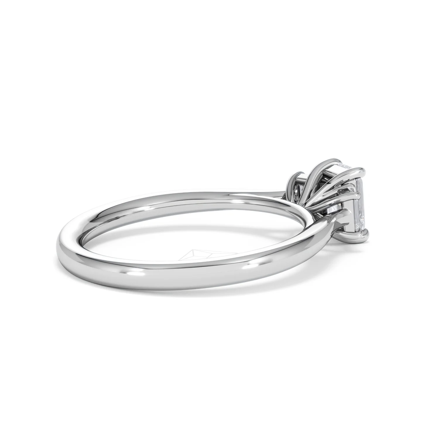 Evoke 3 Stone Emerald Cut Lab Diamond Ring 0.50ct in 925 Silver - Image 34