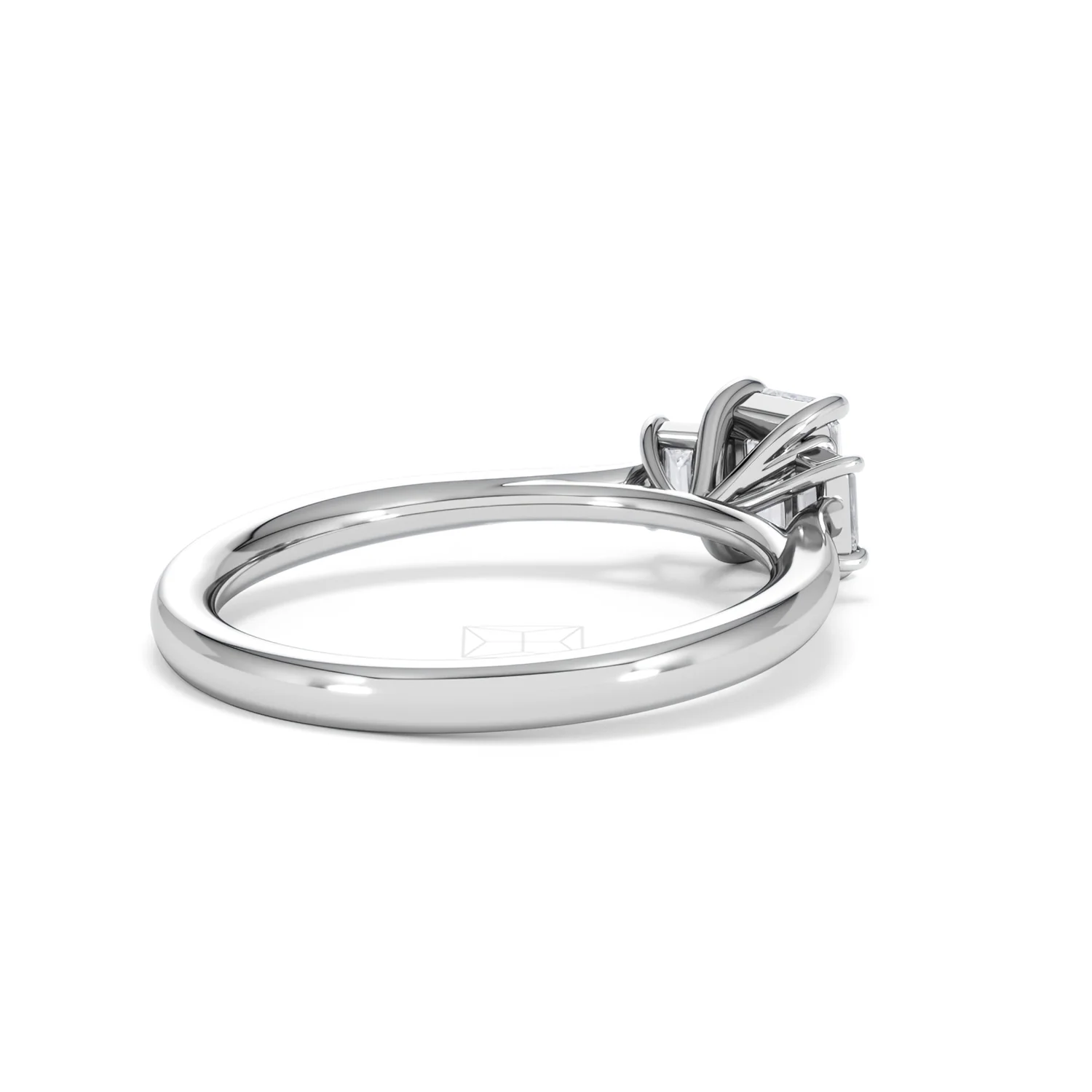 Evoke 3 Stone Emerald Cut Lab Diamond Ring 0.50ct in 925 Silver - Image 38