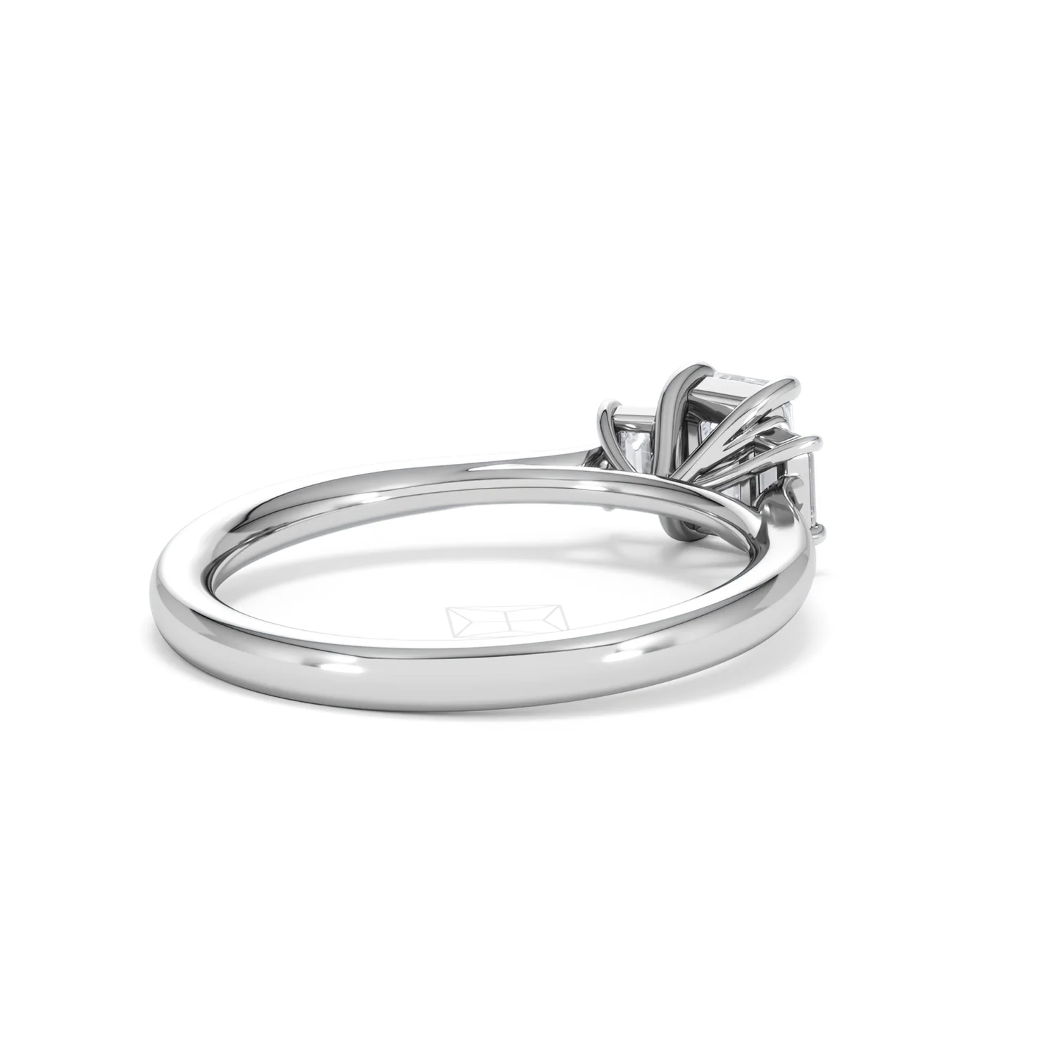 Evoke 3 Stone Emerald Cut Lab Diamond Ring 0.50ct in 925 Silver - Image 39