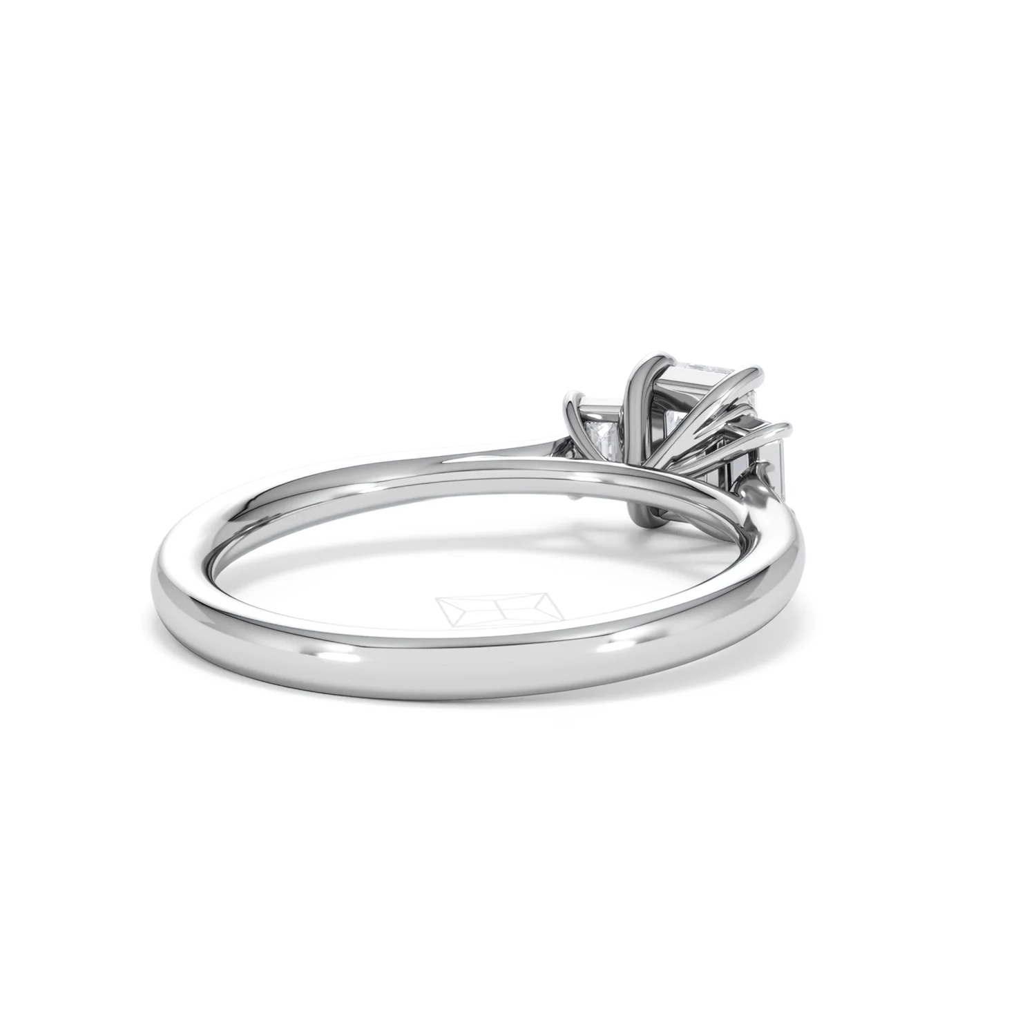 Evoke 3 Stone Emerald Cut Lab Diamond Ring 0.50ct in 925 Silver - Image 40
