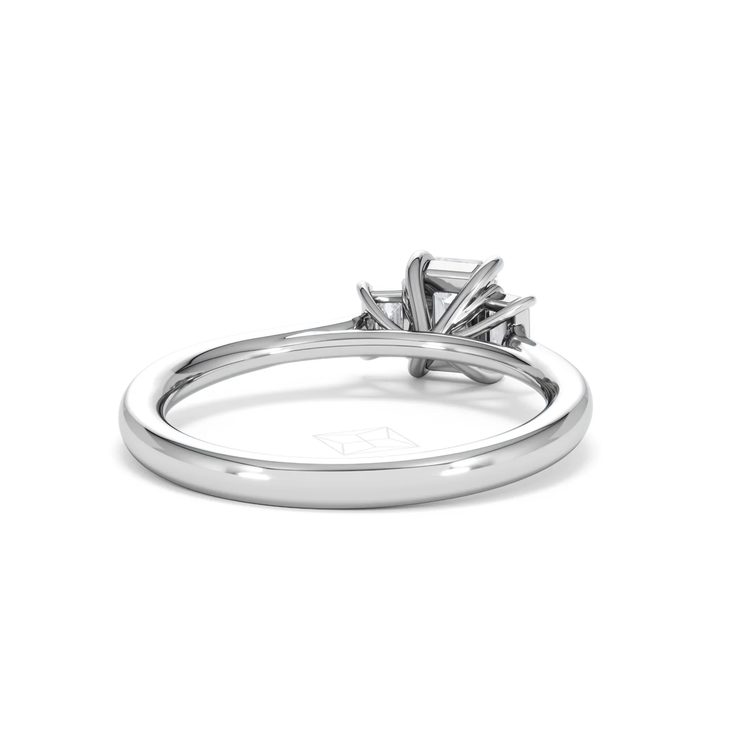 Evoke 3 Stone Emerald Cut Lab Diamond Ring 0.50ct in 925 Silver - Image 43
