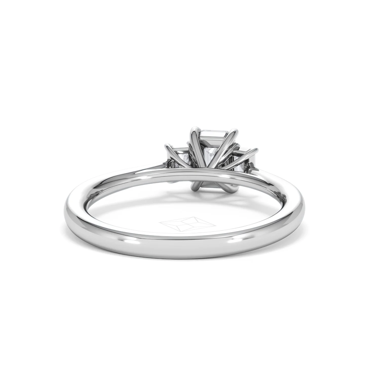 Evoke 3 Stone Emerald Cut Lab Diamond Ring 0.50ct in 925 Silver - Image 45