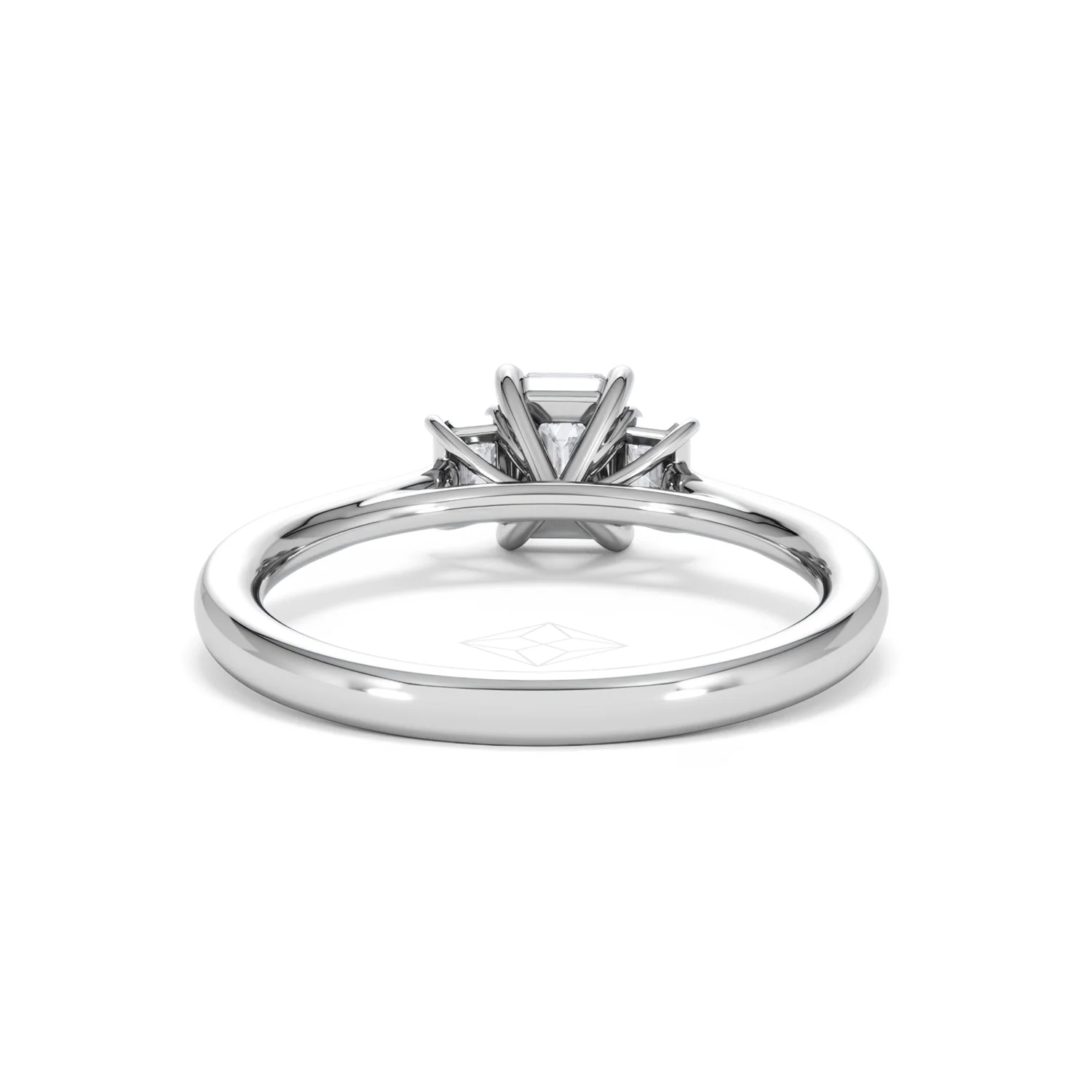 Evoke 3 Stone Emerald Cut Lab Diamond Ring 0.50ct in 925 Silver - Image 47