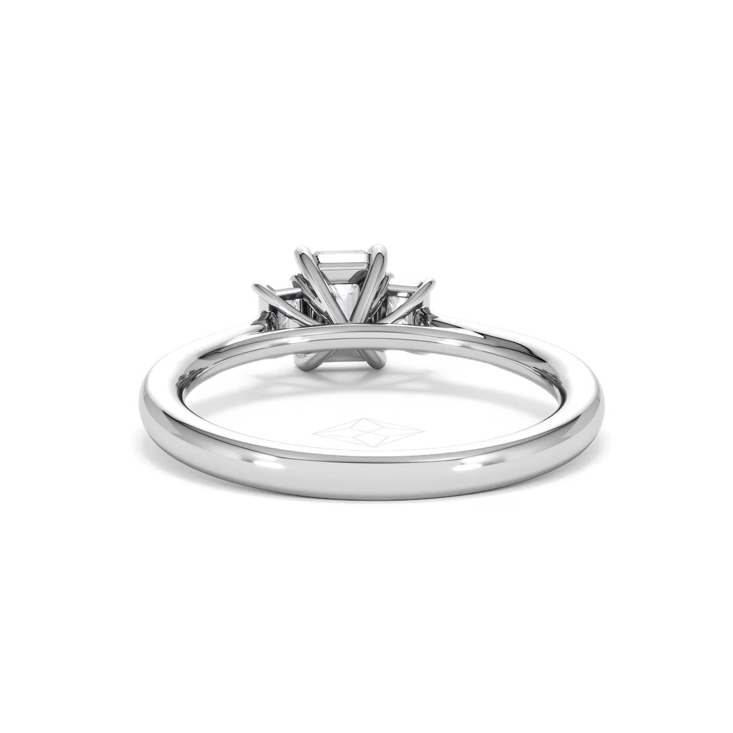 Evoke 3 Stone Emerald Cut Lab Diamond Ring 0.50ct in 925 Silver - Image 49