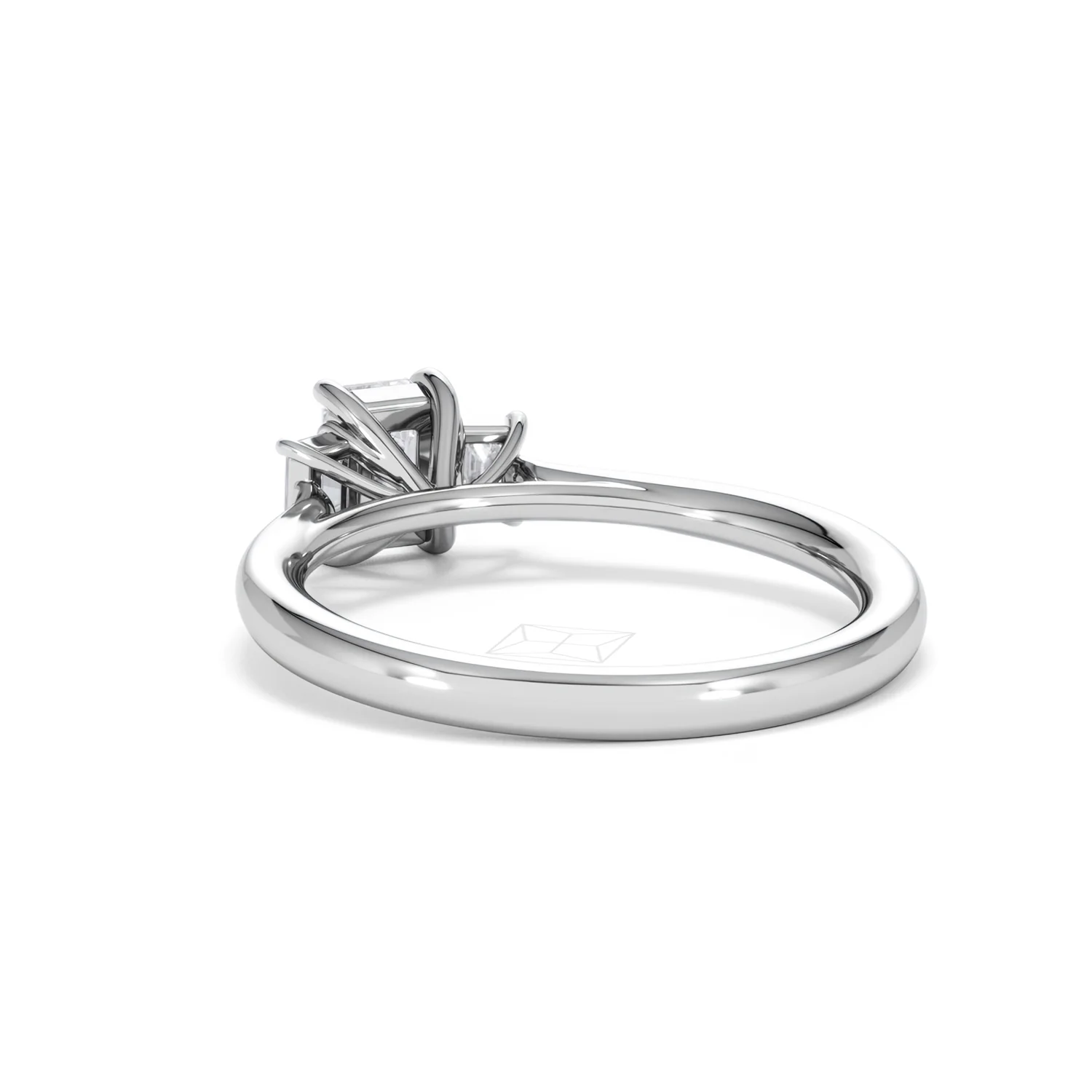 Evoke 3 Stone Emerald Cut Lab Diamond Ring 0.50ct in 925 Silver - Image 54