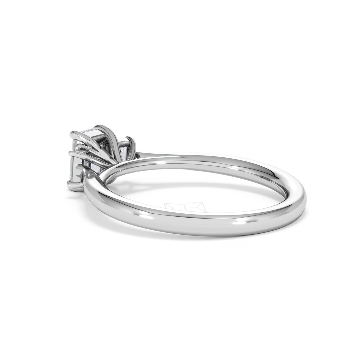 Evoke 3 Stone Emerald Cut Lab Diamond Ring 0.50ct in 925 Silver - Image 59