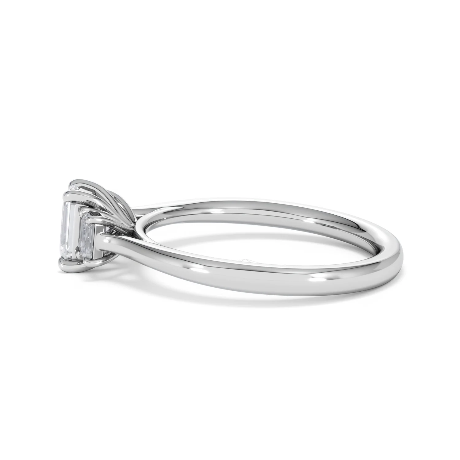 Evoke 3 Stone Emerald Cut Lab Diamond Ring 0.50ct in 925 Silver - Image 67