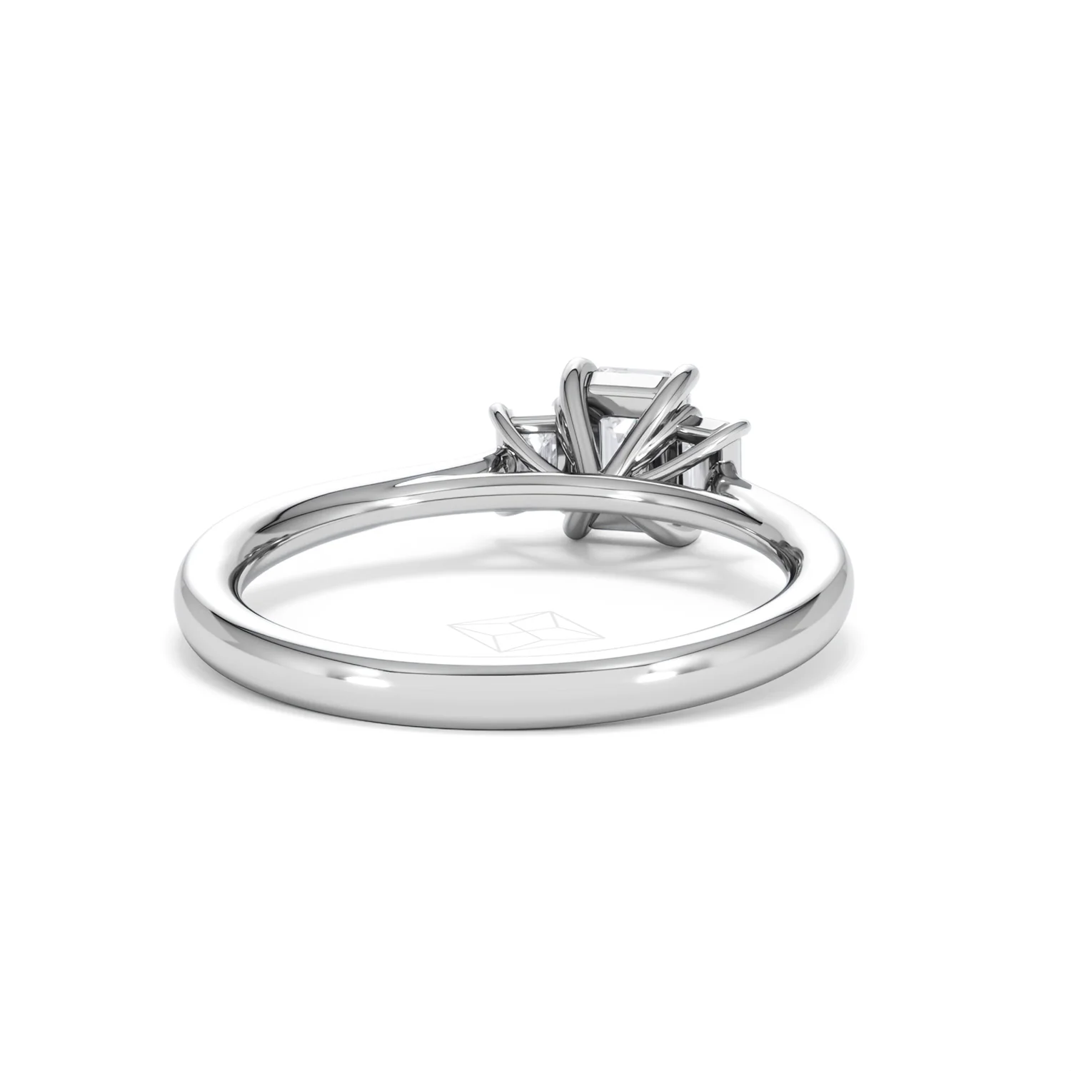 Evoke 3 Stone Emerald Cut Lab Diamond Ring 0.50ct in 9K White Gold - Image 44