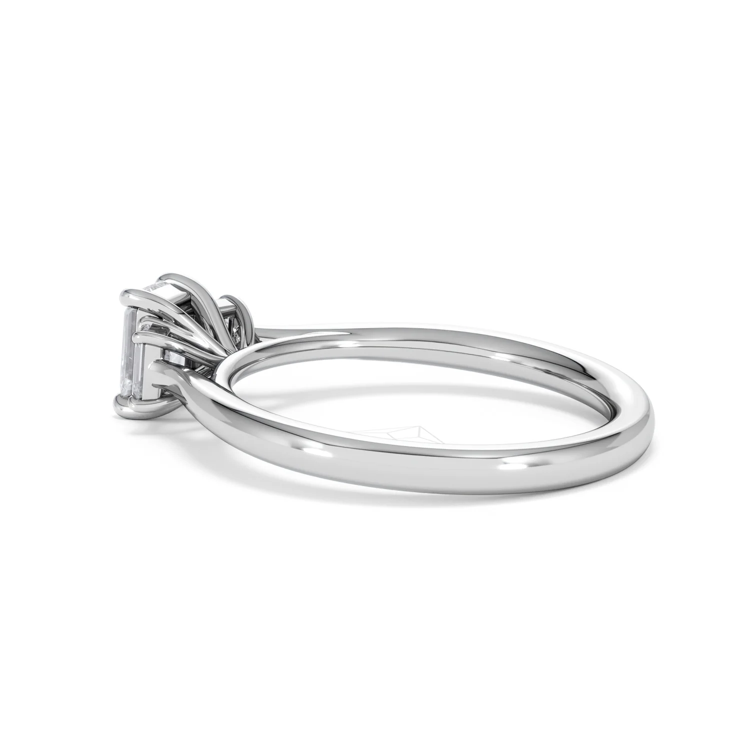 Evoke 3 Stone Emerald Cut Lab Diamond Ring 0.50ct in 9K White Gold - Image 62