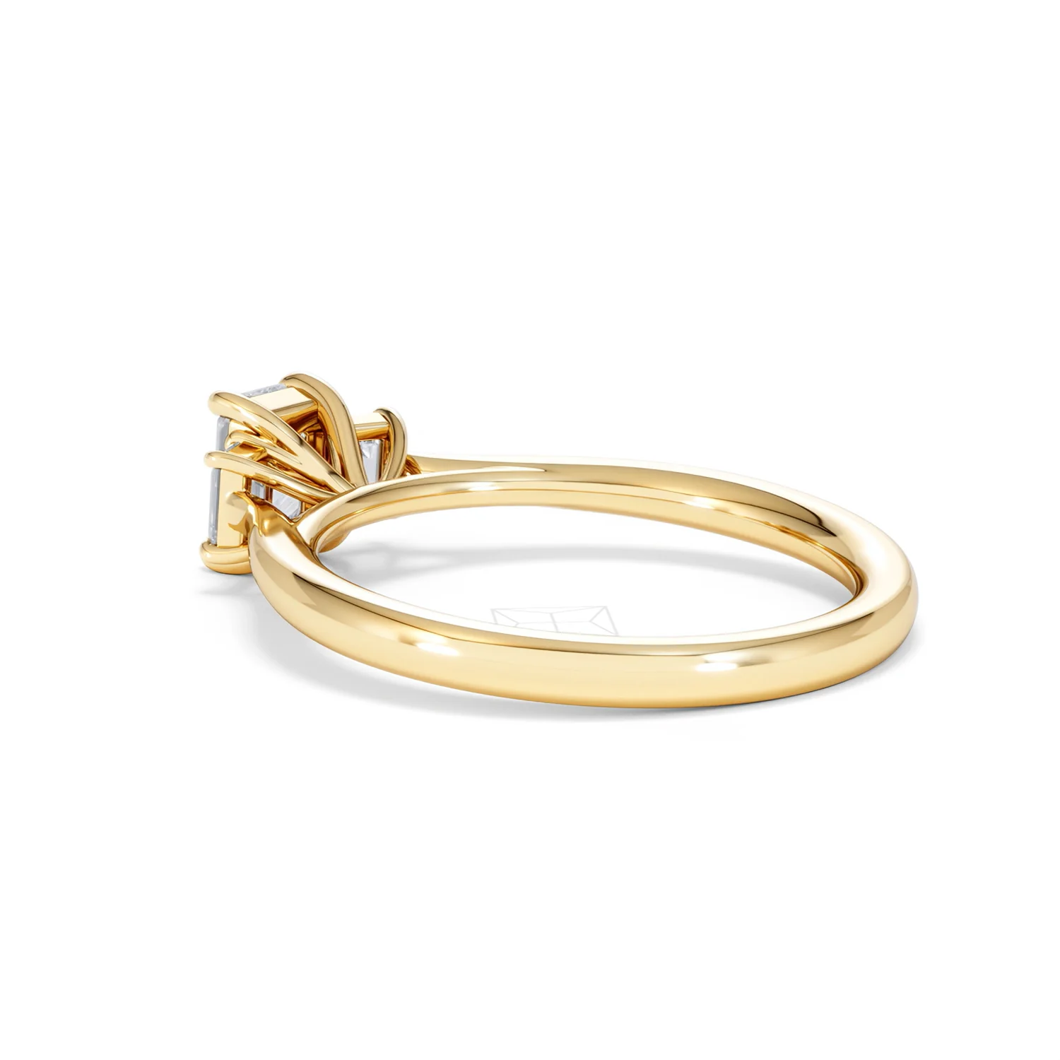 Evoke 3 Stone Emerald Cut Lab Diamond Ring 0.50ct in 9K Yellow Gold - Image 59
