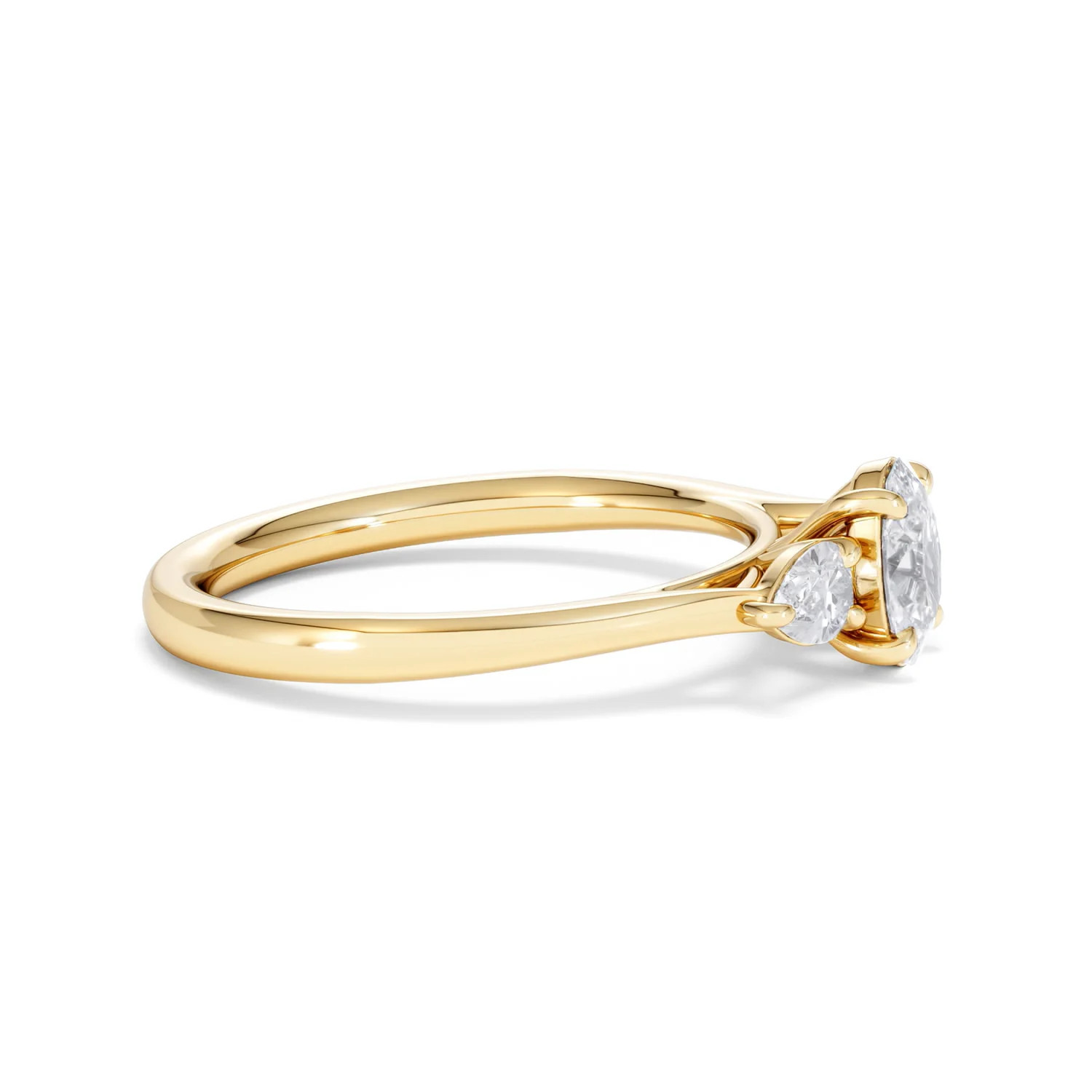 Evoke 3 Stone Oval Cut Lab Diamond Ring 0.50ct in 18K Gold Vermeil - Image 24